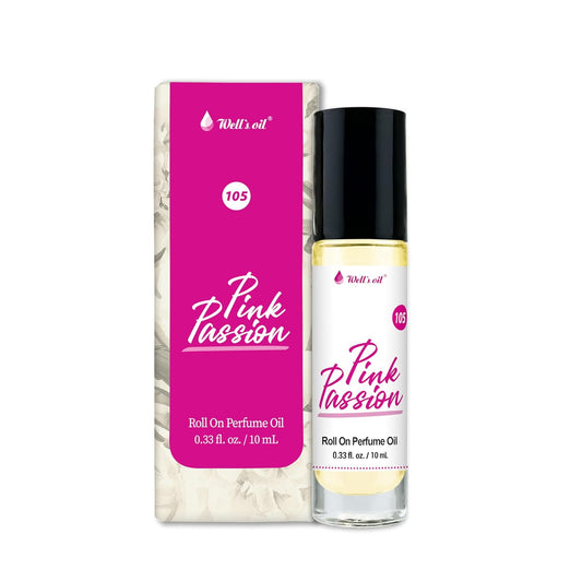 Well's Oil Roll-On Perfume Oil (Pink Passion) | Fruity Notes | Long-Lasting | Paraben-Free | 0.33 Fl Oz / 10 ml