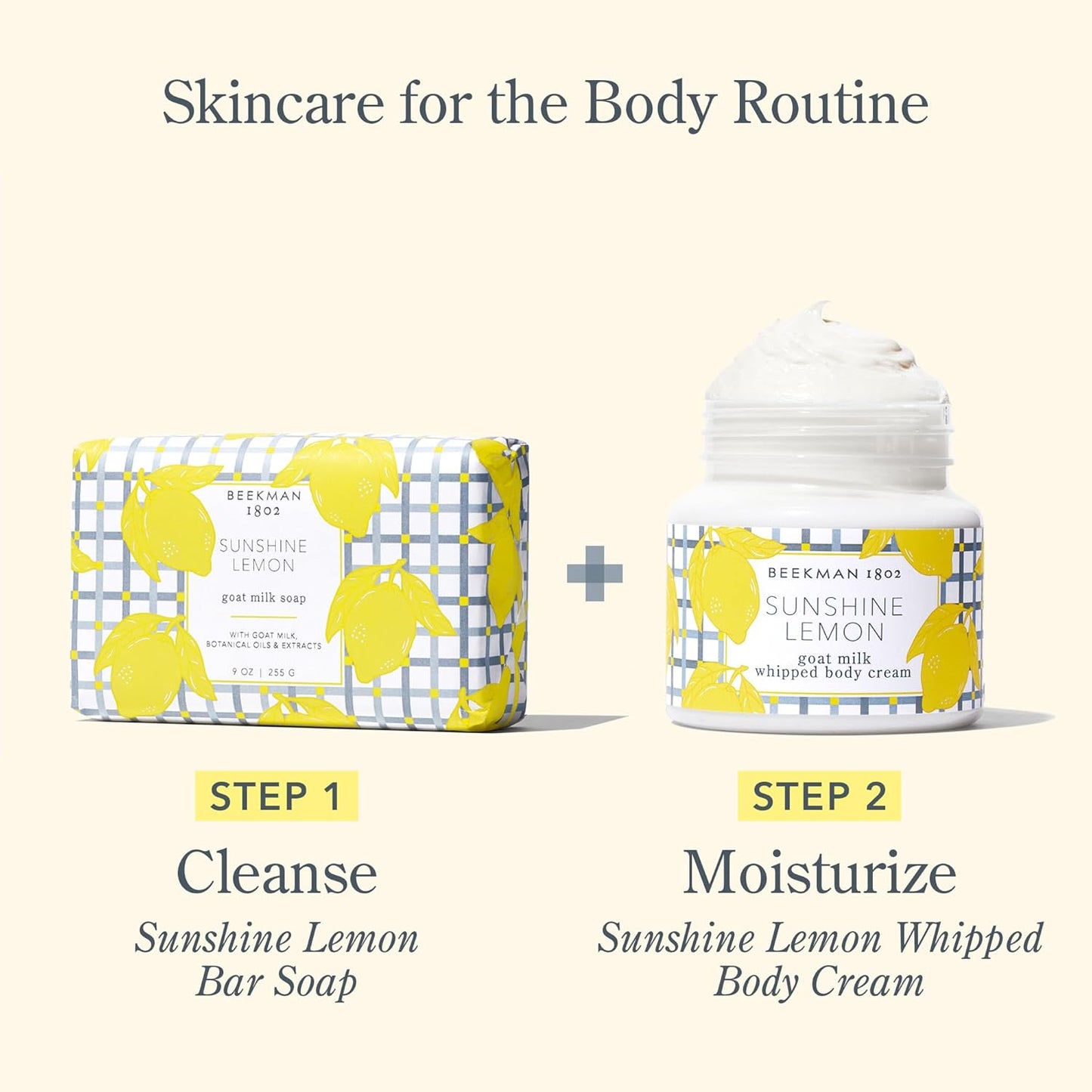 Beekman 1802 Sunshine Lemon Whipped Body Cream - Scented - 8 oz - Moisturizes, Soothes, & Softens - With Coconut Oil and Mango Seed Butter - No Irritation - Good for Sensitive Skin