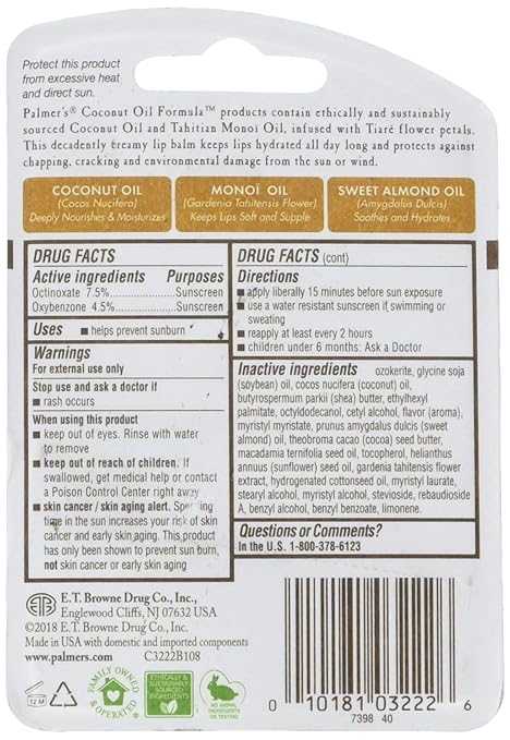 Palmer's Coconut Oil Lip Balm SPF 15, 0.15 Ounce