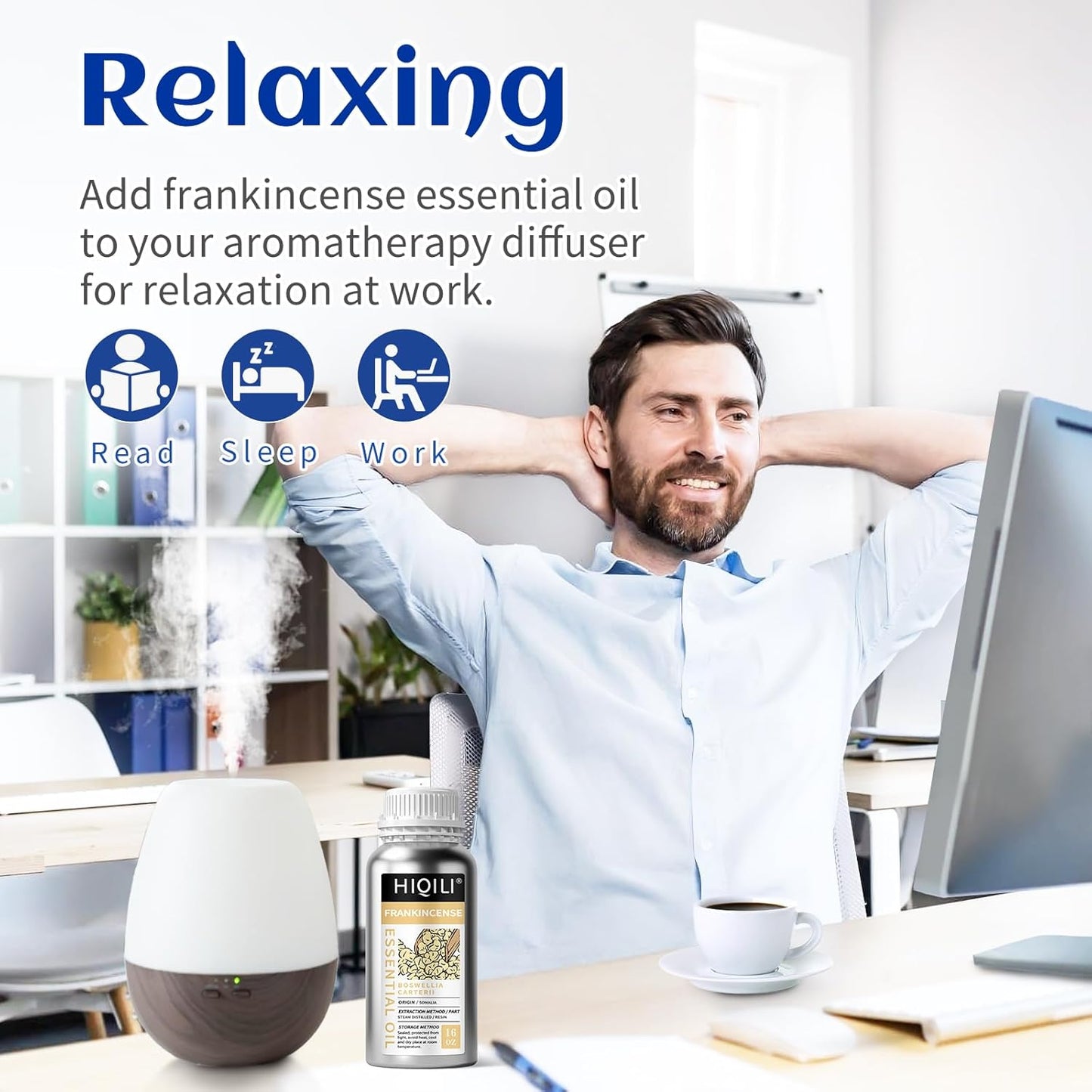 HIQILI 16 Fl Oz Frankincense Essential Oil, for Massage Skin Care, Diffuser, Aromatherapy, 100% Pure Undiluted