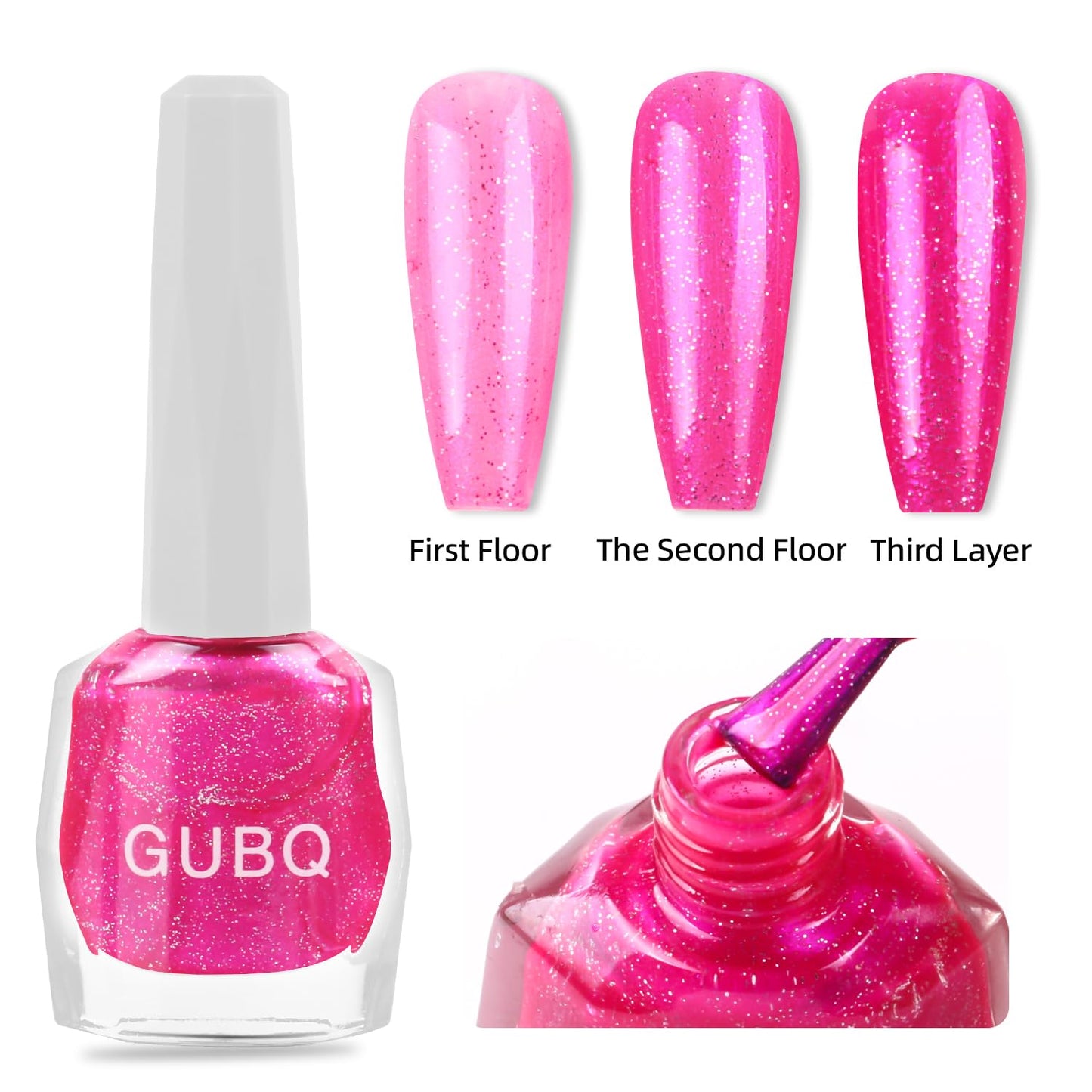 Major Dijit Quick Dry Nail Polish 12ml/0.41fl oz Vibrant Magenta Regular Lacquer Fast Drying & Long Lasting Art Effect for Salon