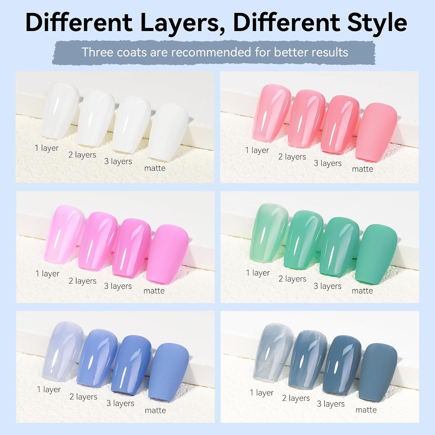 MIZHSE Quick Dry Nail Polish Set, Regular Nail Polish 6 Classic Colors of Milky White Pink Purple Blue Green, Air Dry Nail Lacquer Fingernail Polish for Women, Manicure DIY Nail Art Salon Ideal Gift