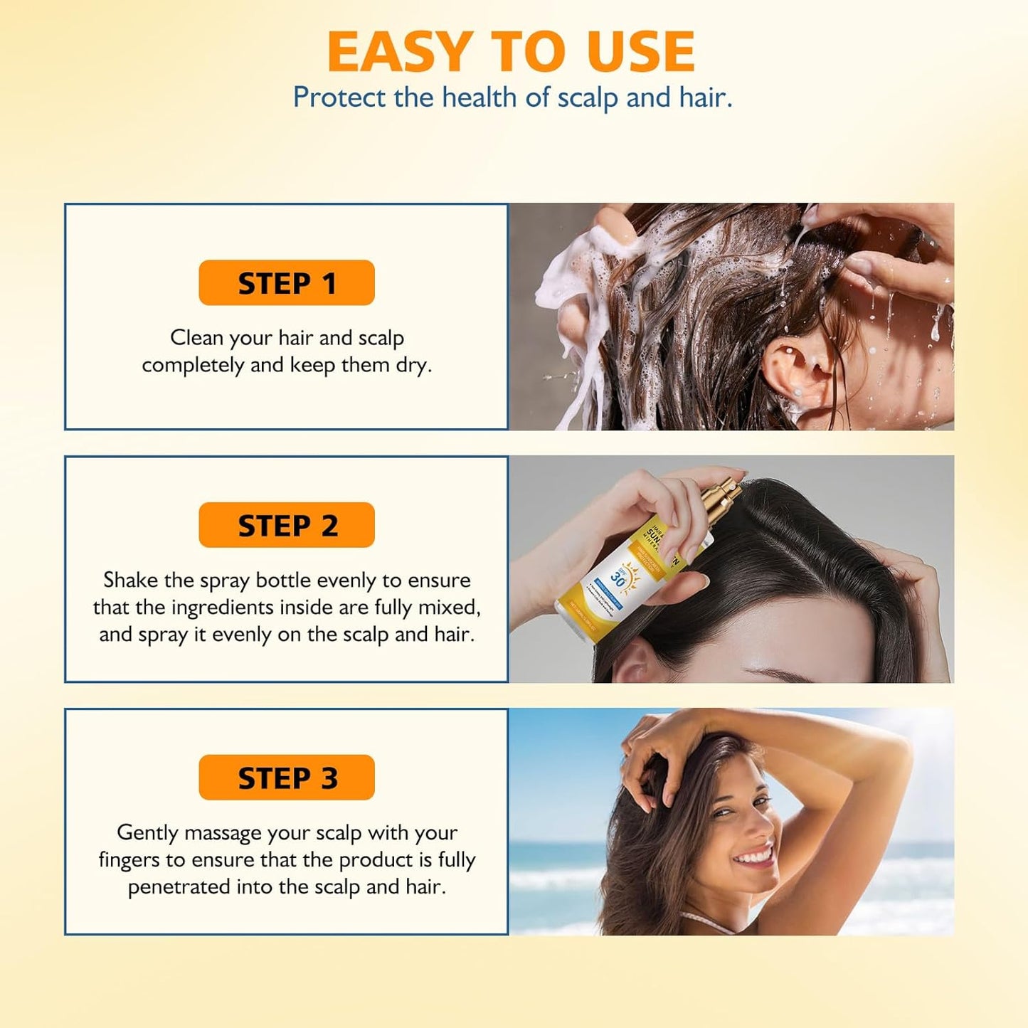 2PC Ultimate Hair & Scalp Sunscreen Spray SPF 30, Hair Sunscreen Spray UV Protection | Color-Lock UV Shield for Dyed/Highlighted | Beach & Pool Essentials | Defense Against Fade & Dryness