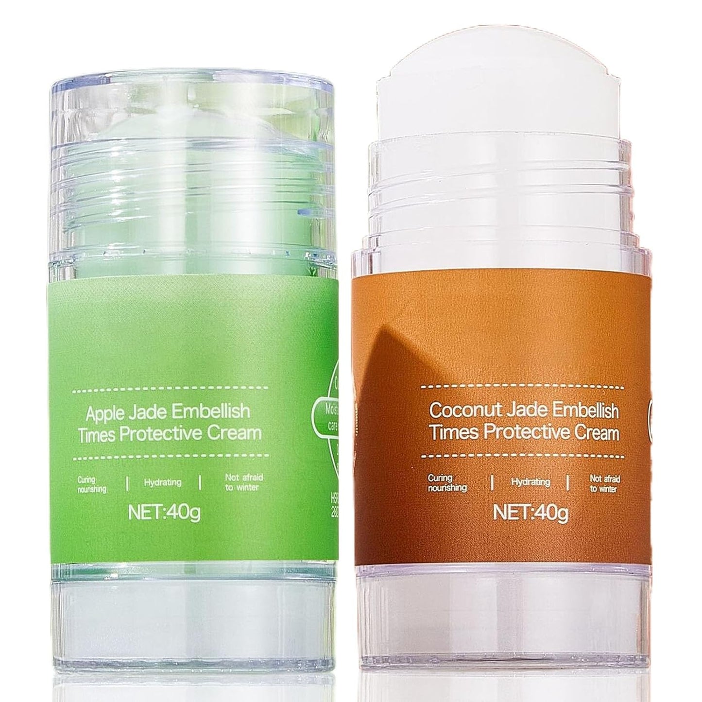 Crack Feet Prevention Stick 2PCS - Foot Care Cream Heel Balm for Dry Cracked Feet, Remove Dead Skin and Moisturize Dry Skin for Face, Knees, Elbows, Hands (2pcs, Apple Flavor + Coconut)