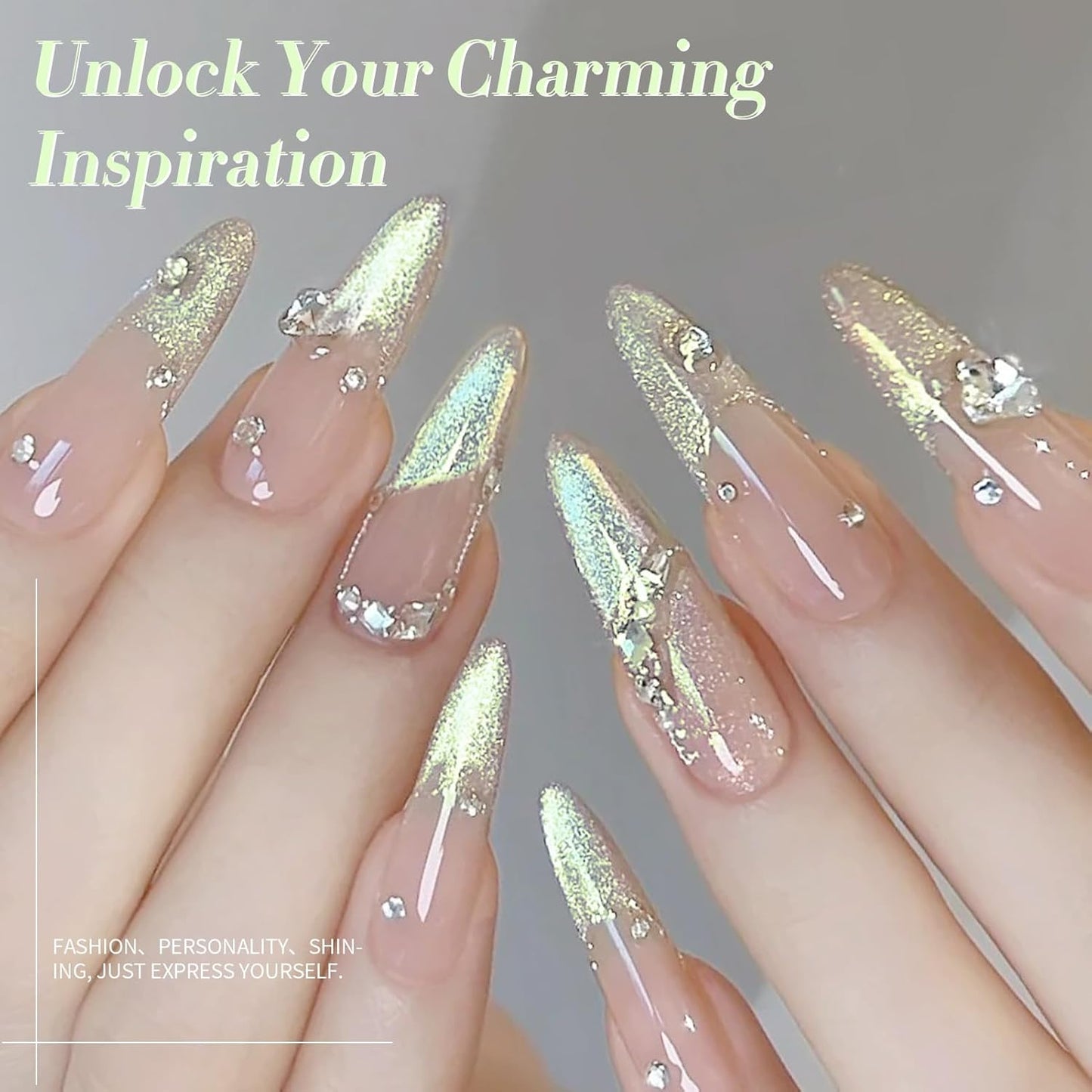 BORN PRETTY Nude Pink Cat Magnetic Eye Gel Nail Polish Holographic Gold Green Light Cat Magnetic Eye Gel Nail Polish 15ML