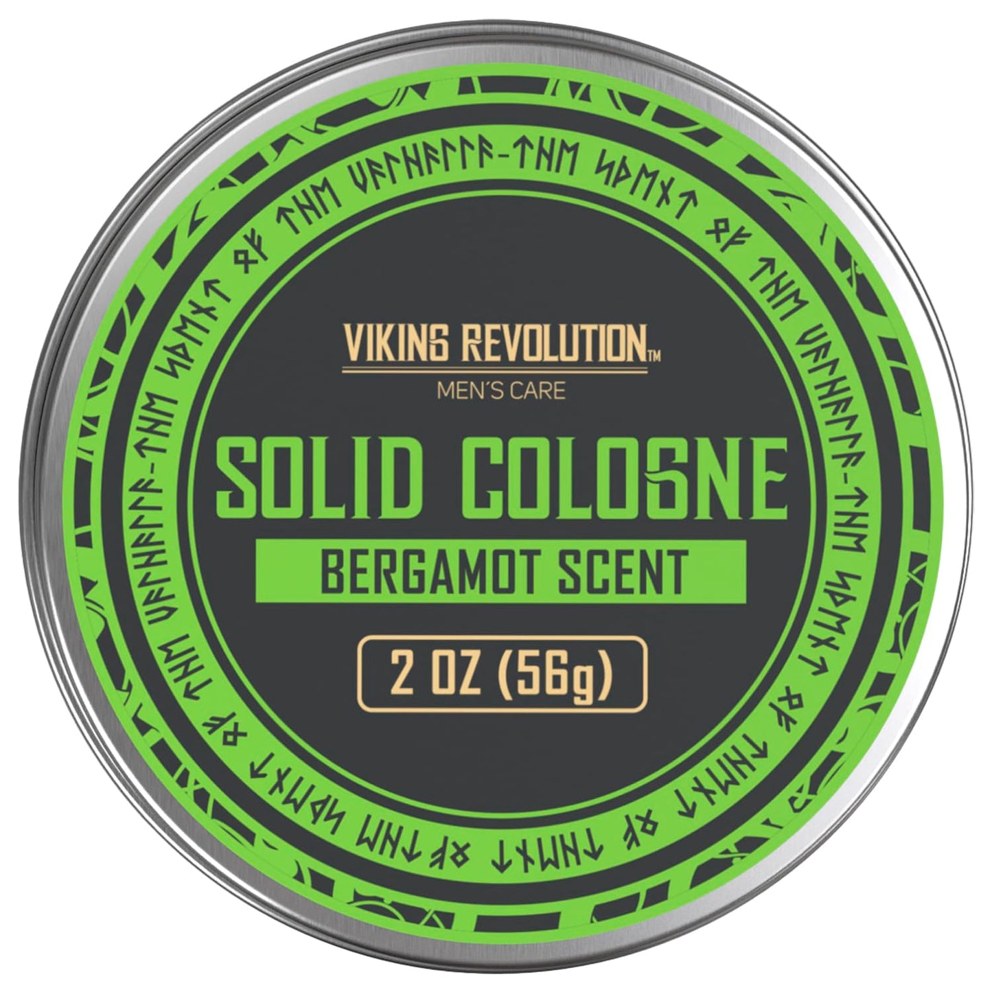 Viking Revolution Bergamot Solid Cologne for Men - 2 Oz Balm Cologne Travel Wax (1 pack, Bergamot)