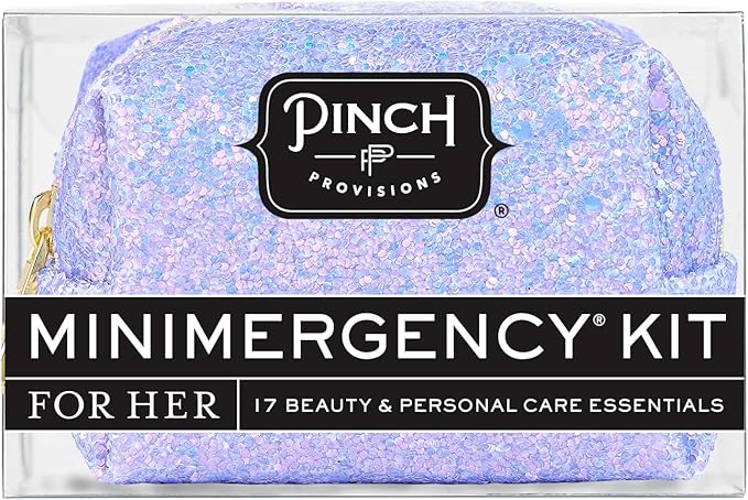 Pinch Provisions Purple Periwinkle Minimergency Kit, includes 17 Travel-Sized Cosmetic Essentials, Convenient for Purses, Emergency Beauty Accessories, Gifts for Holiday’s & Birthday’s
