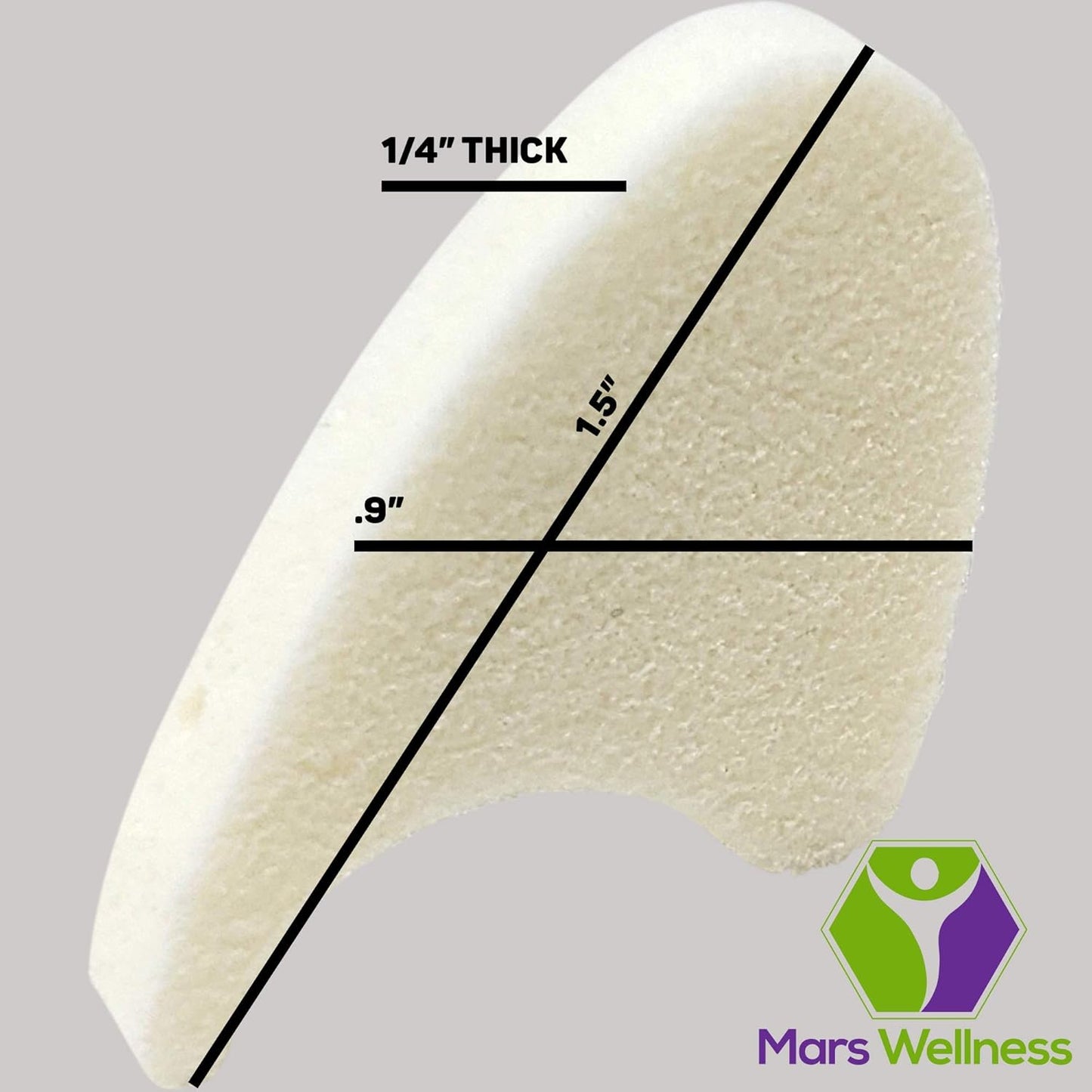 Mars Wellness Full Foam Toe Separators - Toe Spacers for Corn, Blisters Relief - 1/4 Inch - Bulk Pack of 100 Pads