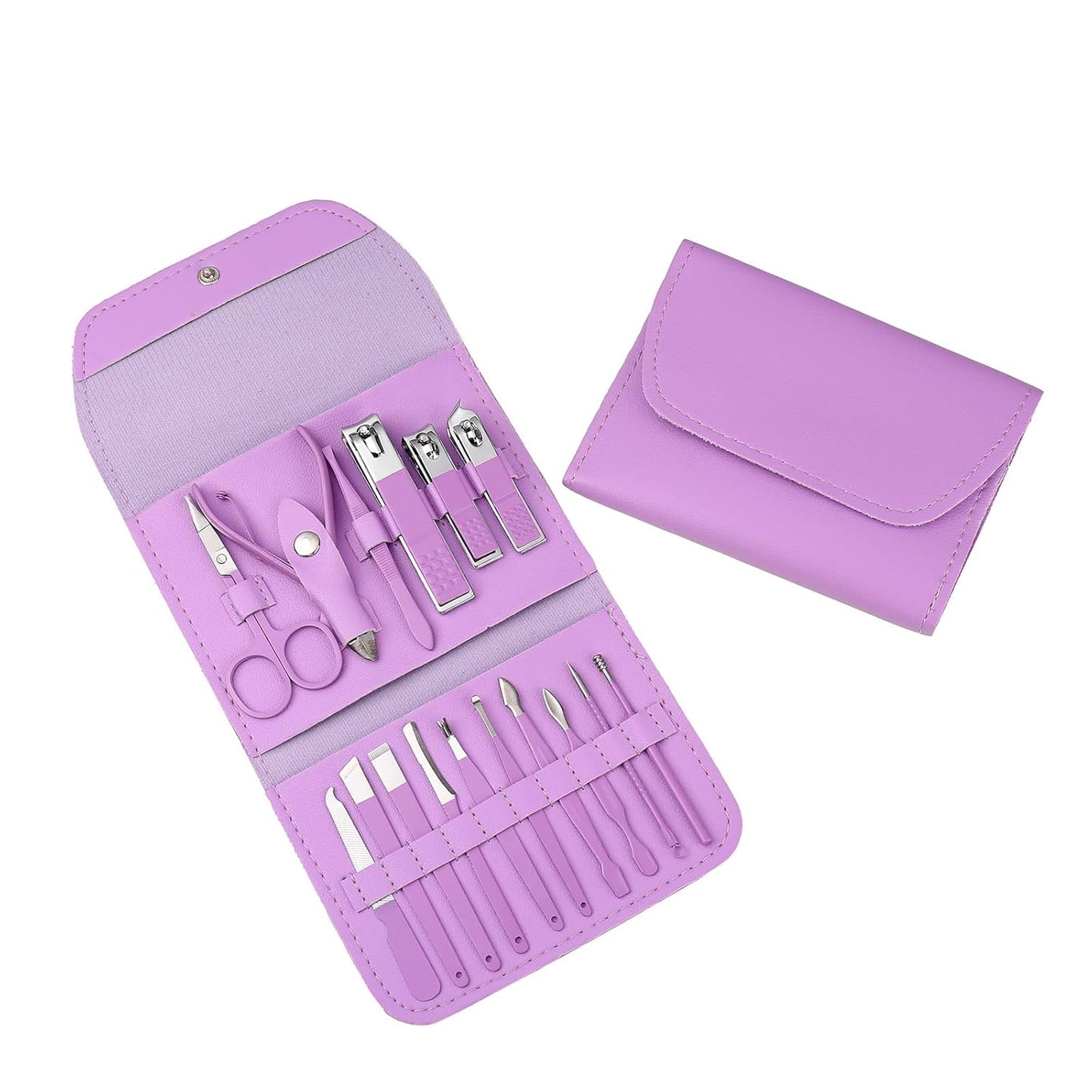 Manicure Set, Nail Clippers, Pedicure Kit, 16 in 1 Professional Grooming Kit Stainless Steel, Nail Toenail Scissors Tools with Luxurious Leather Travel Case for Men and Women Upgraded Version