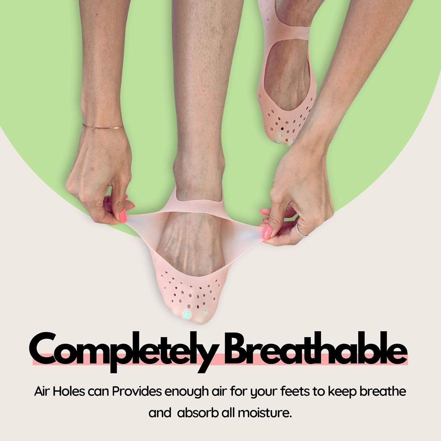 Moisturizing Gel Socks - Hydrating Spa Treatment for Soft, Smooth Feet, Ideal for Dry, Cracked Heels and Rough Skin (Large, 1 Pair)