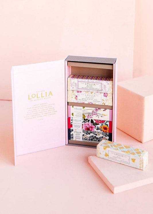 LOLLIA Petite Treat Handcreme Gift Set with Always in Rose, Breathe, Dream, Relax, This Moment & Wish, Scented Hand Cream for Women, Moisturizing Lotion for Dry Hands, Quick Absorbing Skin Care