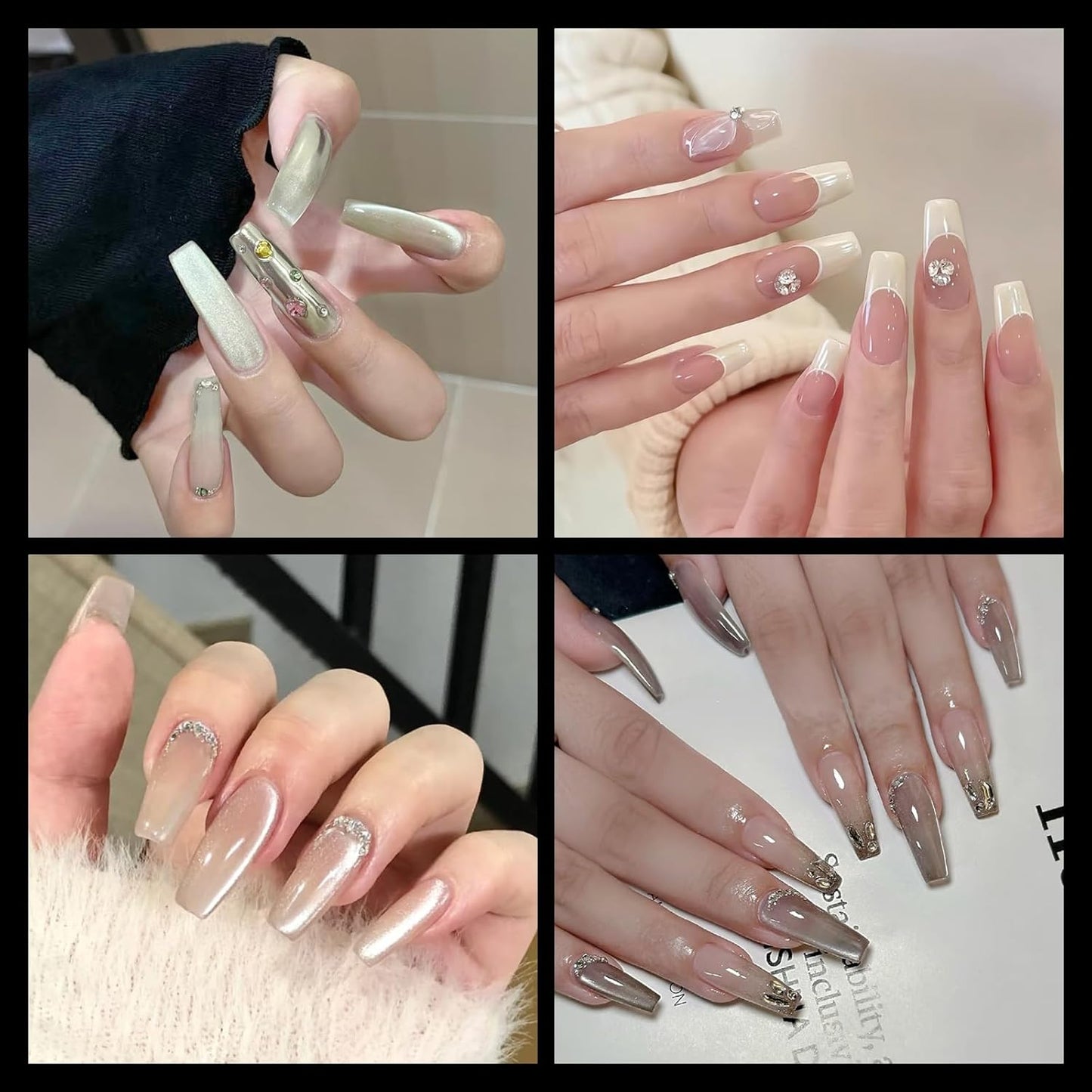 Long Coffin Nails Tip - INFELING Clear Gel Nail Tips 500PCS Half Cover Nail Tips for Acrylic Nails Professional with Box for Nail Salons Home, 10 Sizes