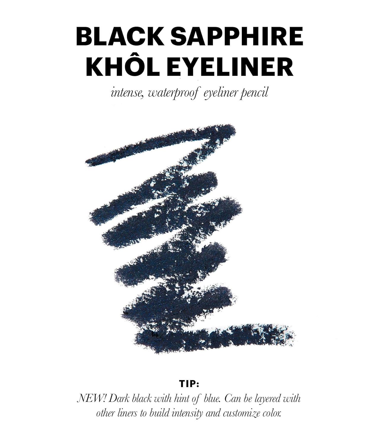 Jillian Dempsey Khol Eyeliner: Clean, Waterproof Eyeliner Pencil with Built-In Smudger for Effortless Blending – Rich Pigment, Cruelty-Free, Black Sapphire
