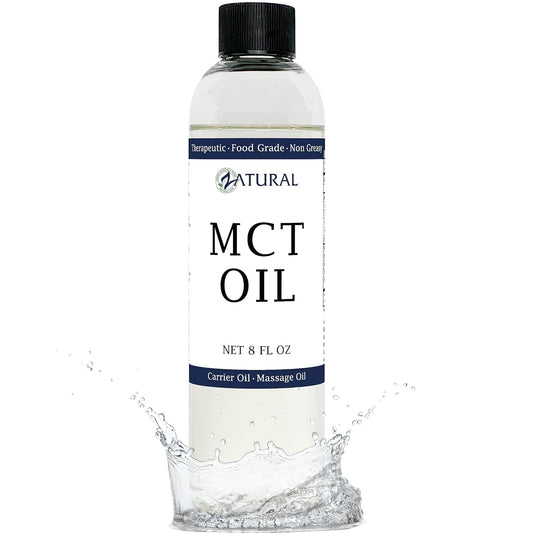 Pure MCT Oil, Carrier Oil, Massage Oil, Hydrating Oil, Hair Oil, Food and Therapeutic Grade, 8 Oz
