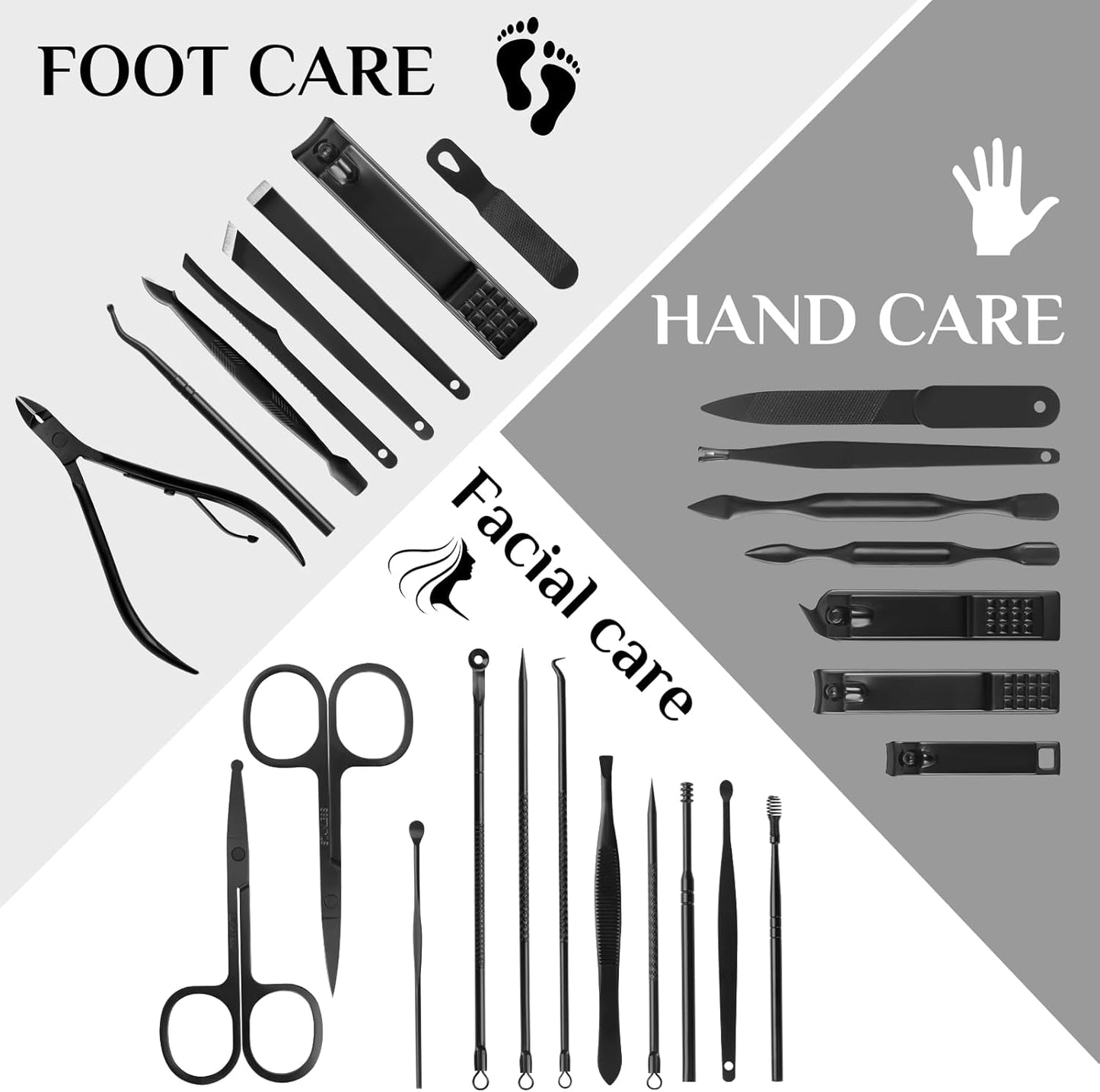 Manicure Set Professional Nail Clipper Kit-26 Pieces Stainless Steel Manicure Kit,Nail Care Tools with Luxurious Travel Case