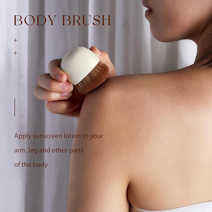 Jessup Makeup Brush, Foundation Brush Flat Top Kabuki Brush for Face Blush Liquid Powder Foundation Brush for Blending Buffing Stippling with Gift Box, Light Gray SF002