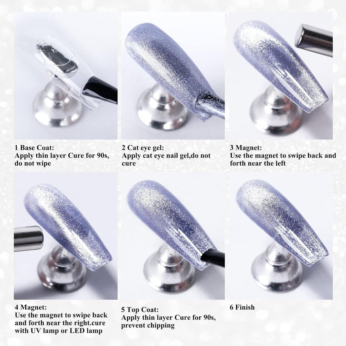 Imtiti Aurora Pink Cat Eye Gel Nail Polish, 15ml Galaxy Pink Holographic Glitter Cat Eyes Magnetic UV Soak Off Gel Nail Polish with Magnet Set