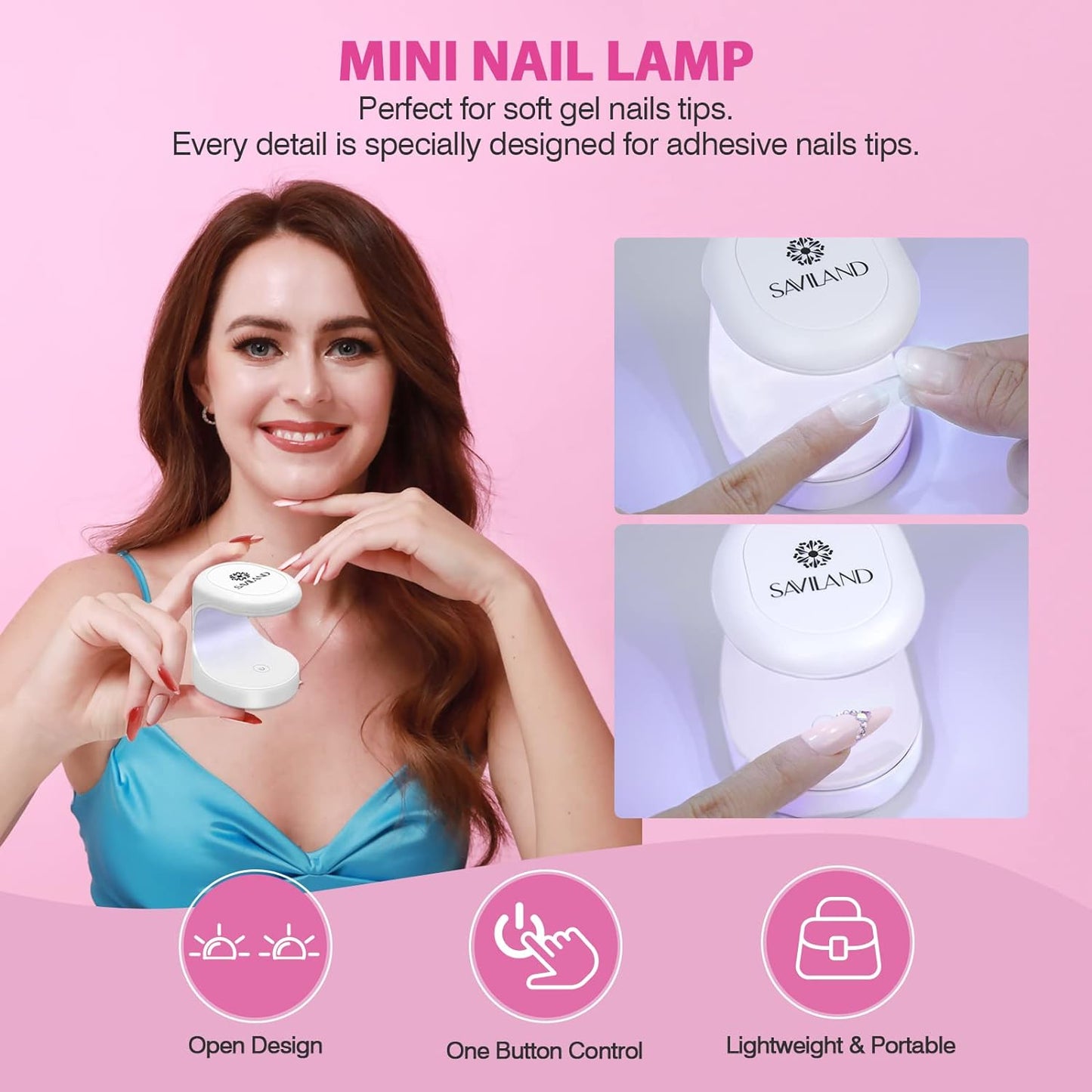 SAVILAND Almond Gel Nail Kit - Nail Drill with U V Lamp for Nails 500PCS Almond Nail Tips Gel Nail X Kit Easy Use Manicure Tool for Manicure Design at Home DIY Salon Gift for Women