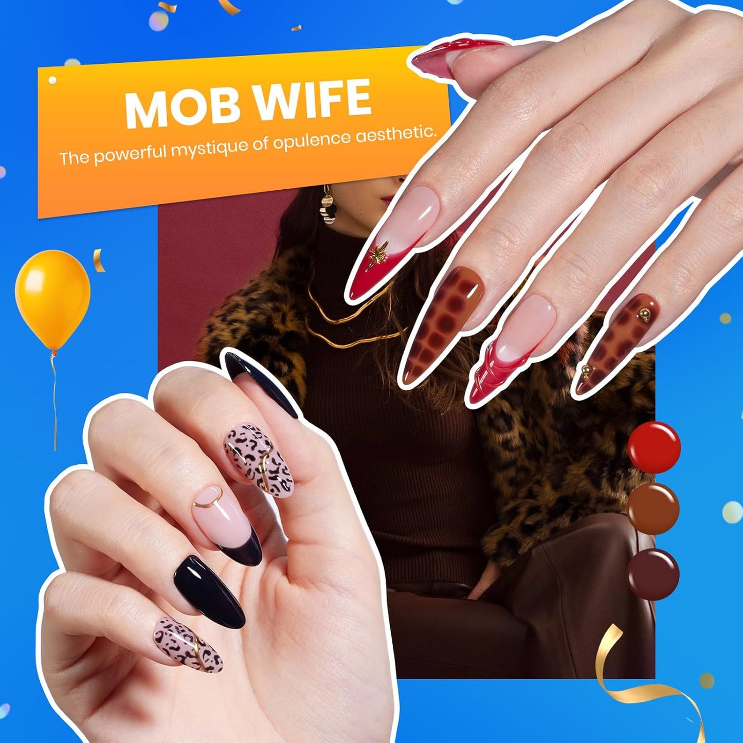 Beetles Gel Nail Polish Set - Transcendent Allure 60 Colors Fall Gel Polish Kit Orange Burgundy Red Glitter Hot Pink Blue White Black with Base Top Coat Gifts for Women