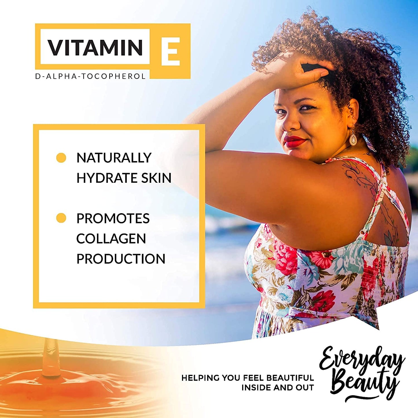 Vitamin E Oil Bulk - 1 Gallon - D-Alpha Tocopherol 100% Pure & All Natural 42,500 IU per oz - Thick, Amber Color, Nutty Aroma - From Wheat Germ - Face Body Hair - DIY Cosmetics & After Surgery Scars