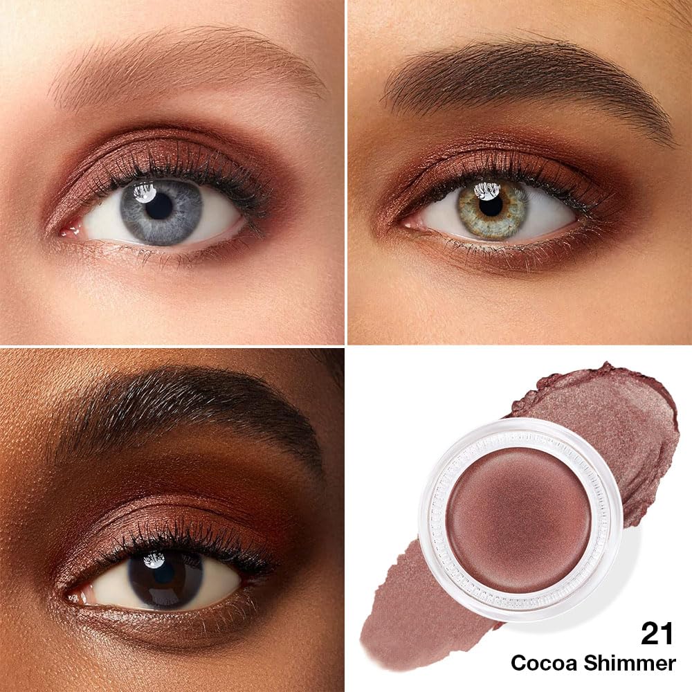 Cream Glitter Cocoa Shimmer Metallic Eyeshadow Palette Makeup, Natural Single Mini Instant Holographic Eyeshadow For Women, Sombras Crema Para Ojos, Talc, Paraben & Cruelty Free, 21