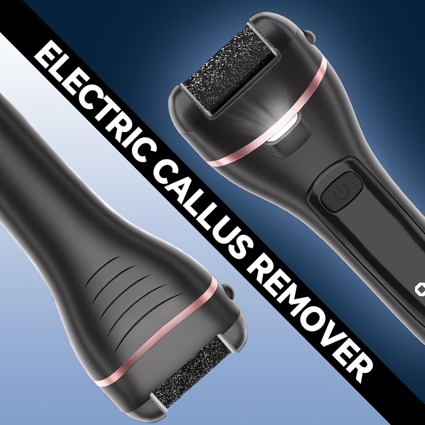 Electric Callus Remover for Feet with 3 Roller Heads 2 Speed Rechargeable Waterproof Foot File Perfect for Dead Hard Cracked Dry Skin