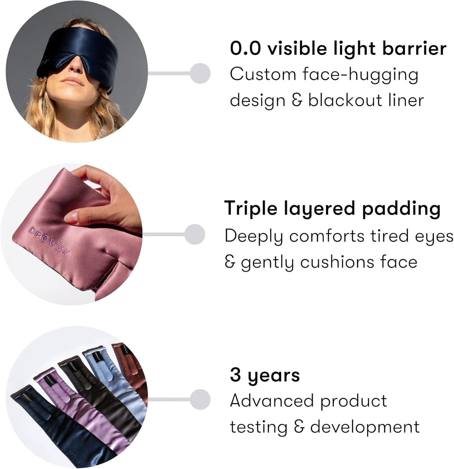 DROWSY Silk Sleep Mask. Face-Hugging, Padded Silk Cocoon for Luxury Sleep in Total Darkness. (Green Sapphire)