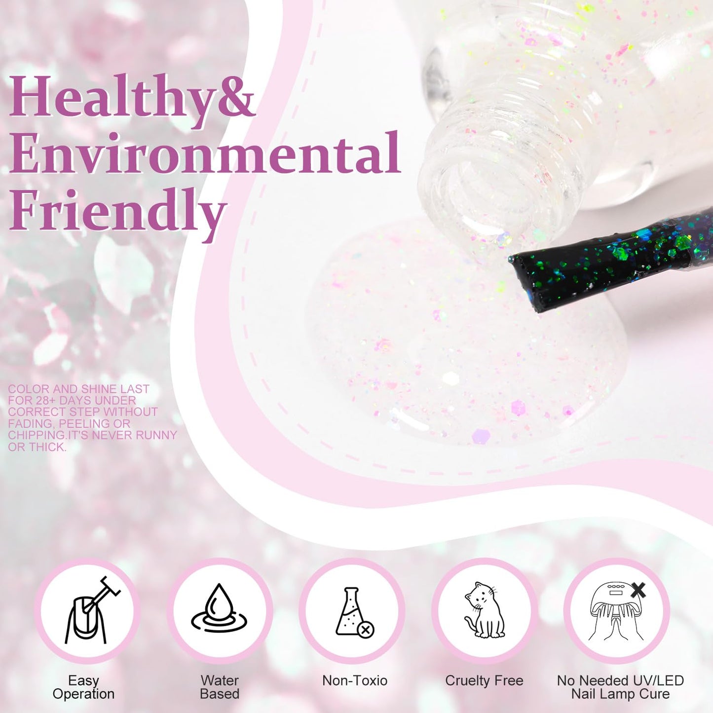 Major Dijit Quick Dry Nail Polish Clear Colorful Summer Nail Lacquer for Nail Art Cruelty-Free Regular Nail Polish 0.41 fl oz.