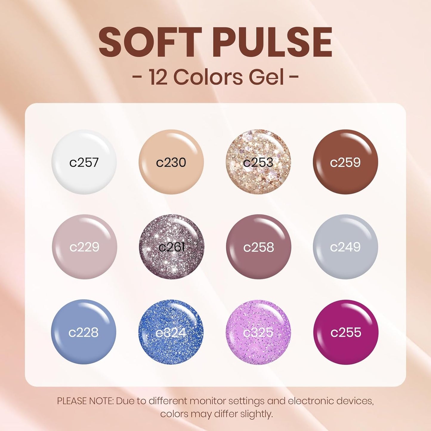 beetles Fall Gel Polish Set, 12 Colors Brown Purple Blue Gel Polish Glitter Neutral Autumn Nails Design Soak off Uv Led Lamp Needed Soft Pulse Nail Art Design Gifts for Women