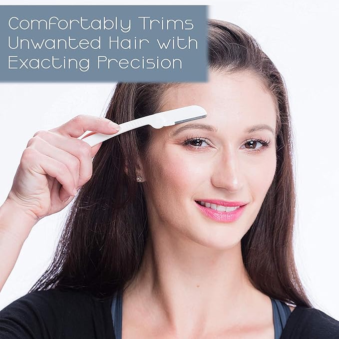 Dermaplaning Tool – Practical Eyebrow, Face and Peach Fuzz Hair Removal Razors for Women - With Vitamin C Facial Serum - 3 Pack Dermaplane Razor Blades