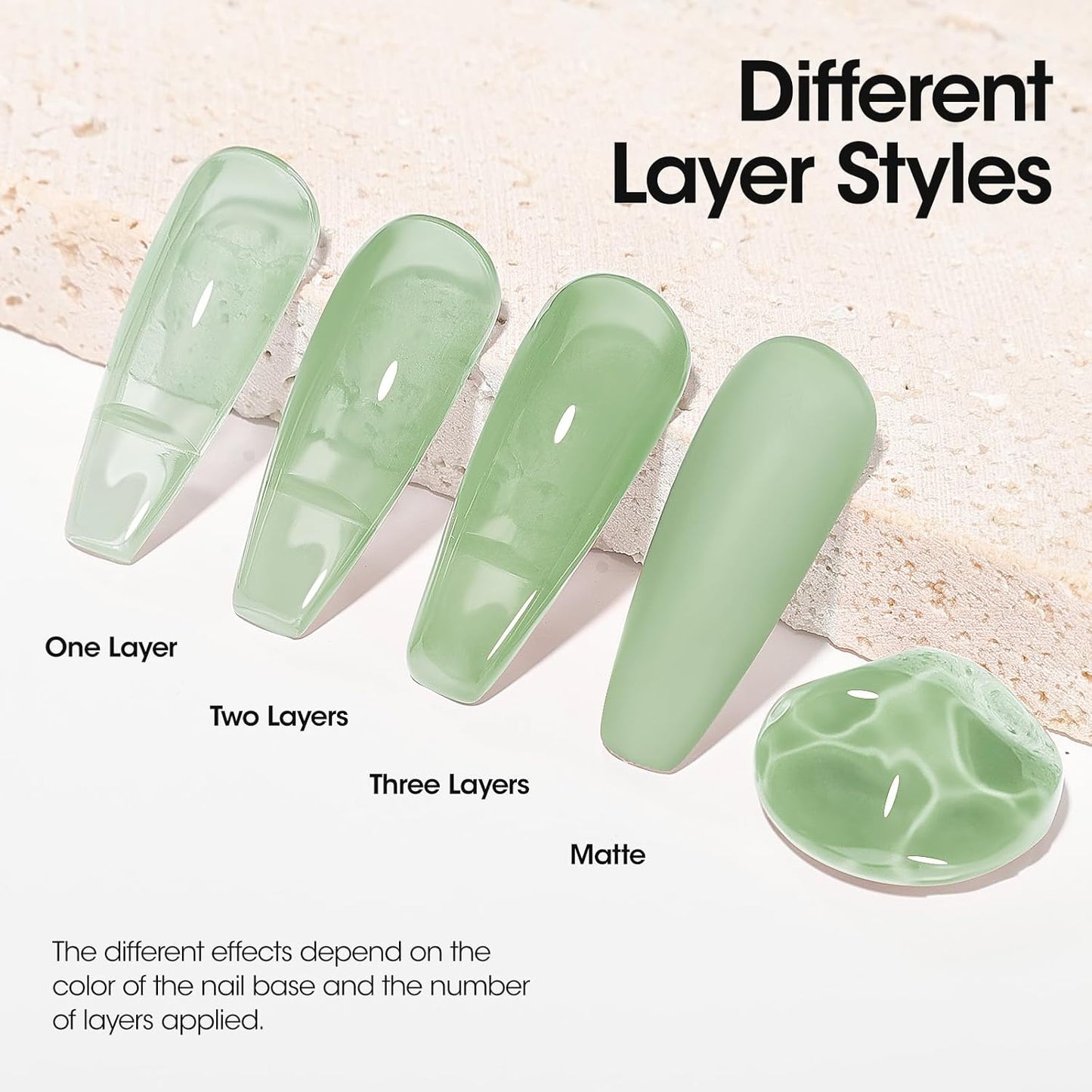 Gellen Gel Nail Polish 18Ml Jelly Mint Green Spring Translucent Pastel Sheer Soak Off UV for Nail Art at Home 0.61 Fl Oz