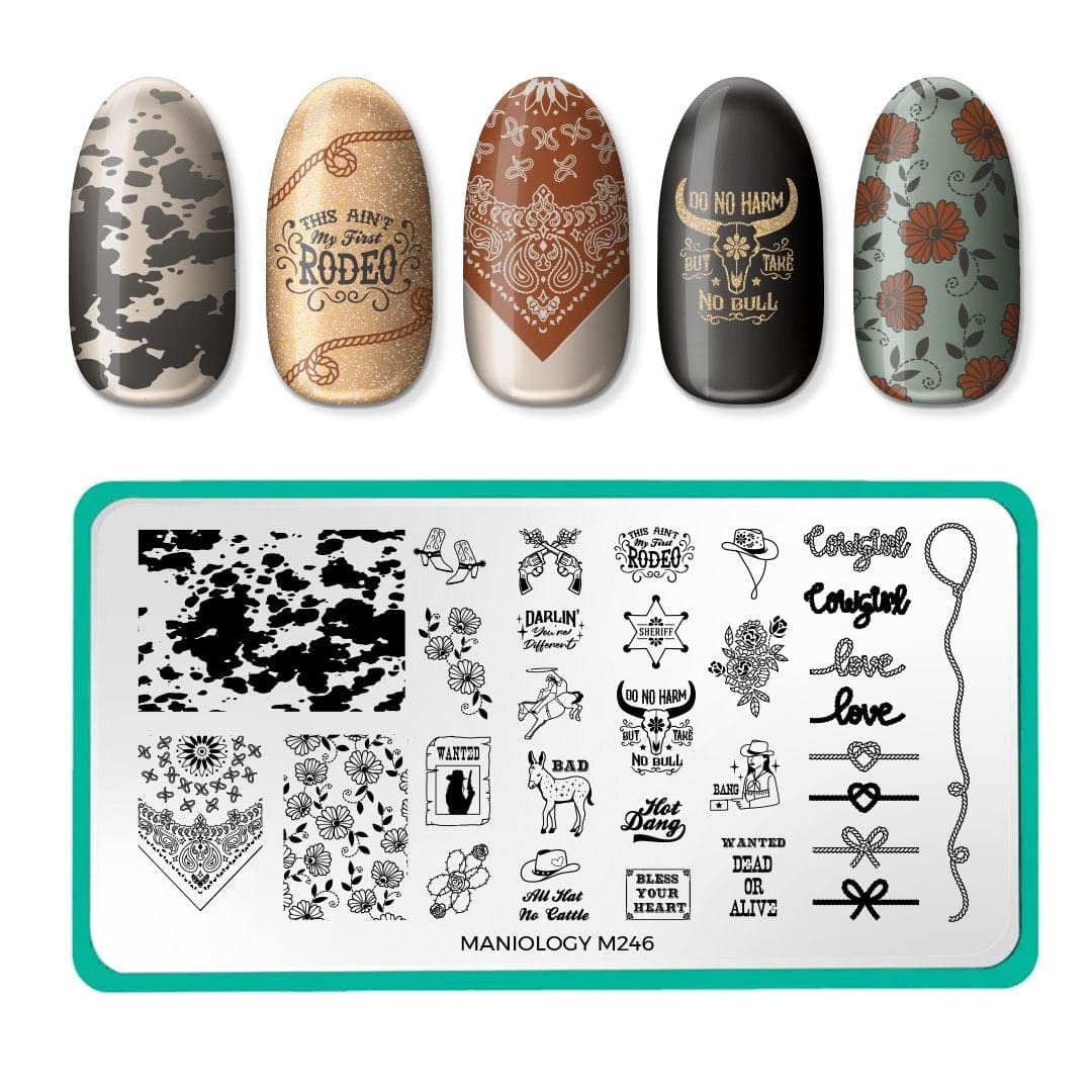 Maniology Wild West Nail Stamping Plate, Western-Theme Nail Design Manicure