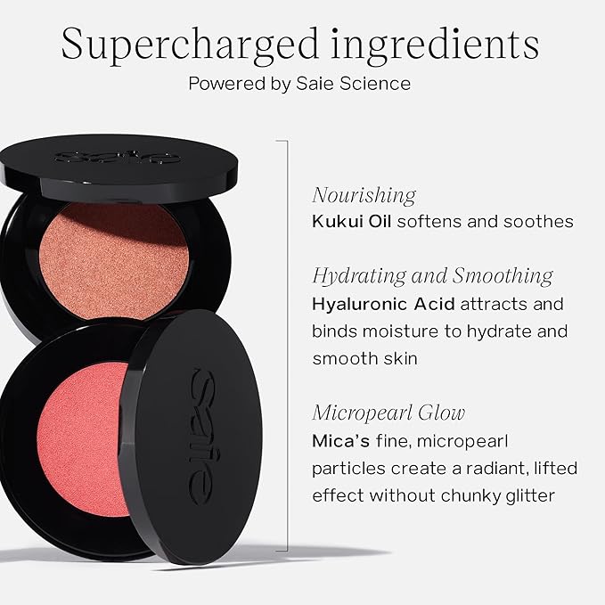 Saie Glow Sculpt Multi-Use Highlighter + Cream Blush - Lightweight with Hyaluronic Acid + Micropearl for Radiant, Glowing Skin - Bronzeglow (.02 oz)