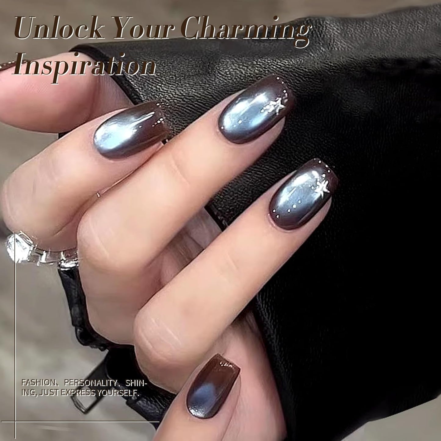 BORN PRETTY Cat Magnetic Eye Gel Nail Polish, Mint Chocolate Blue Glitter Cat Magnetic Gel Nail Polish Magnetic Nail Polish for Nail Art Manicure Salon DIY at Home 15ML