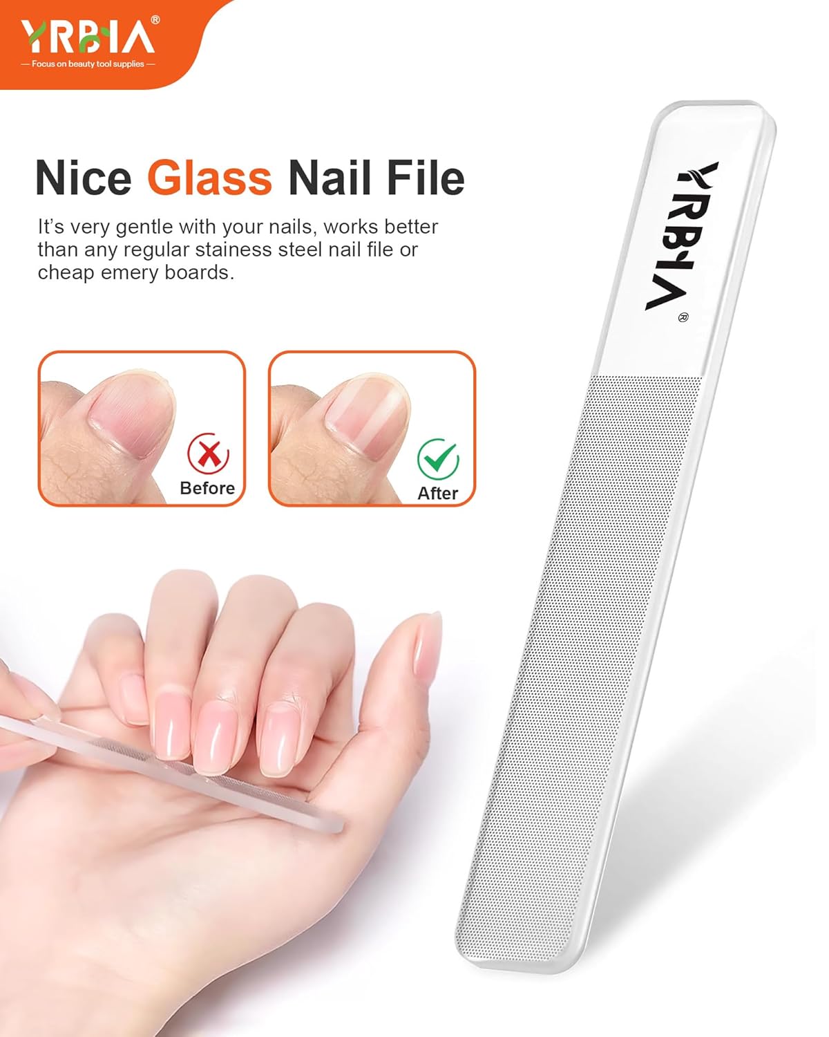 Nail Clippers with Glass Nail File, YRBIA Ultra Sharp Nail Clipper Set, Professional Fingernail & Toenail Clippers Nail Cutter for Men and Women (Silver)