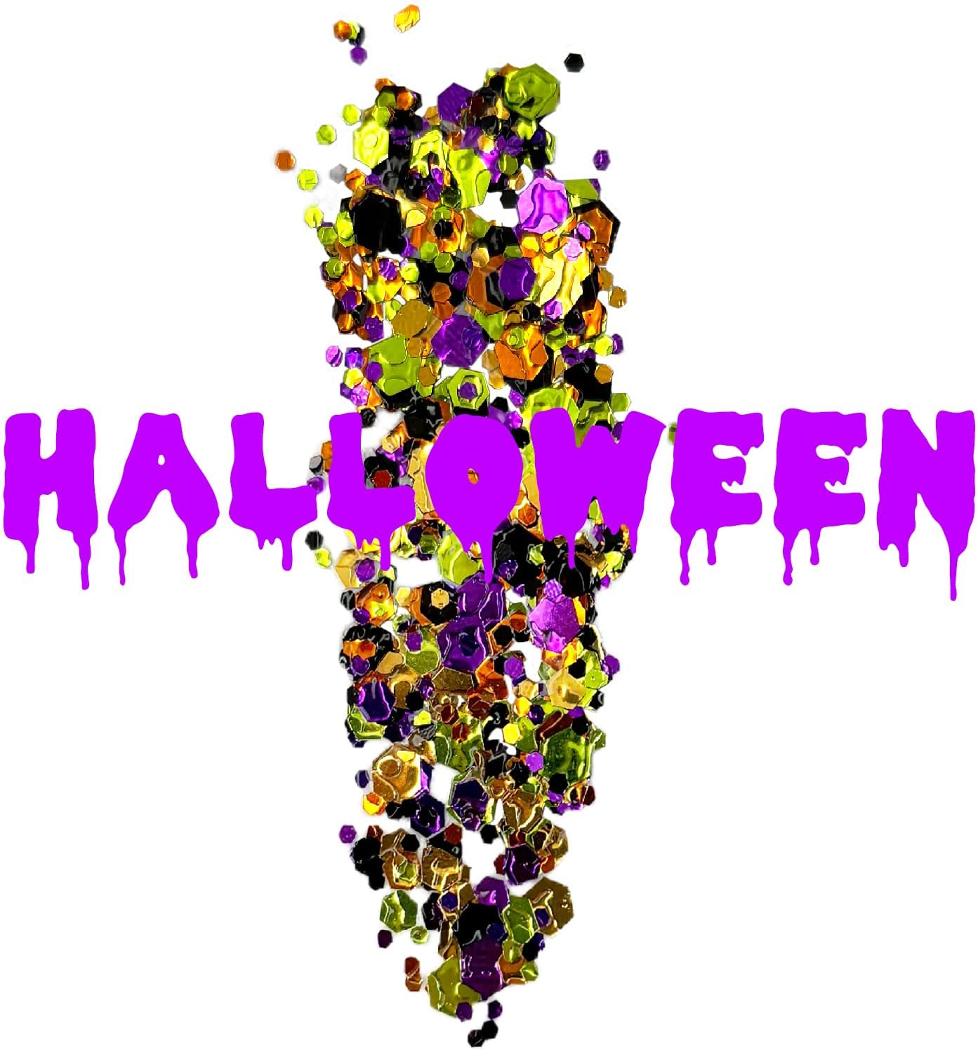 Halloween Glitter Gel for Body, Face, Hair and Lip, Color Changing Glitter Gel Under Light (Halloween)