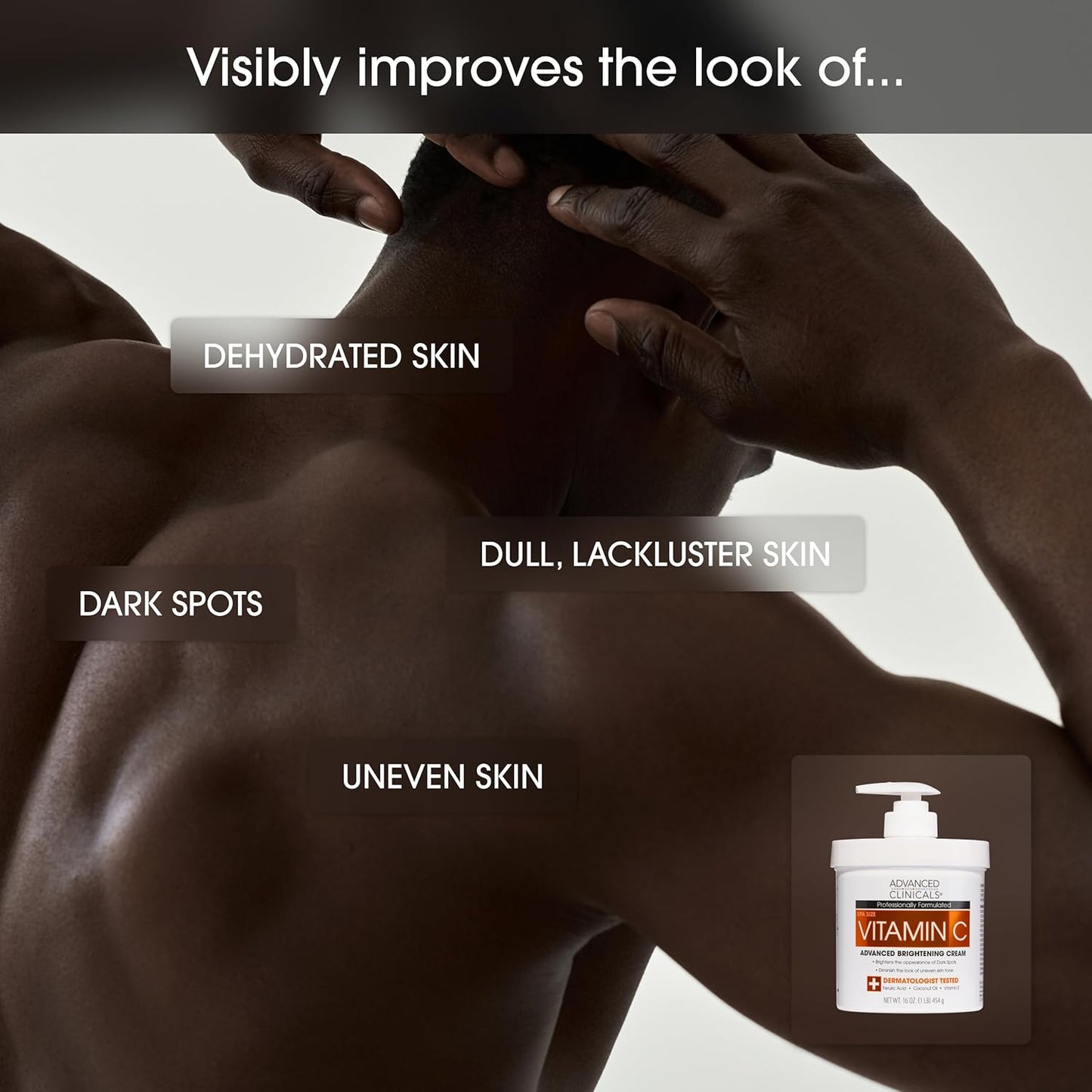 Advanced Clinicals Brightening Vitamin C Cream Moisturizer + Vitamin C Body Oil 2pc Skincare Set | Nourishing, Brightening, & Hydrating Body Oil & Body Lotion To Improve Appearance Of Dark Spots, 2pc