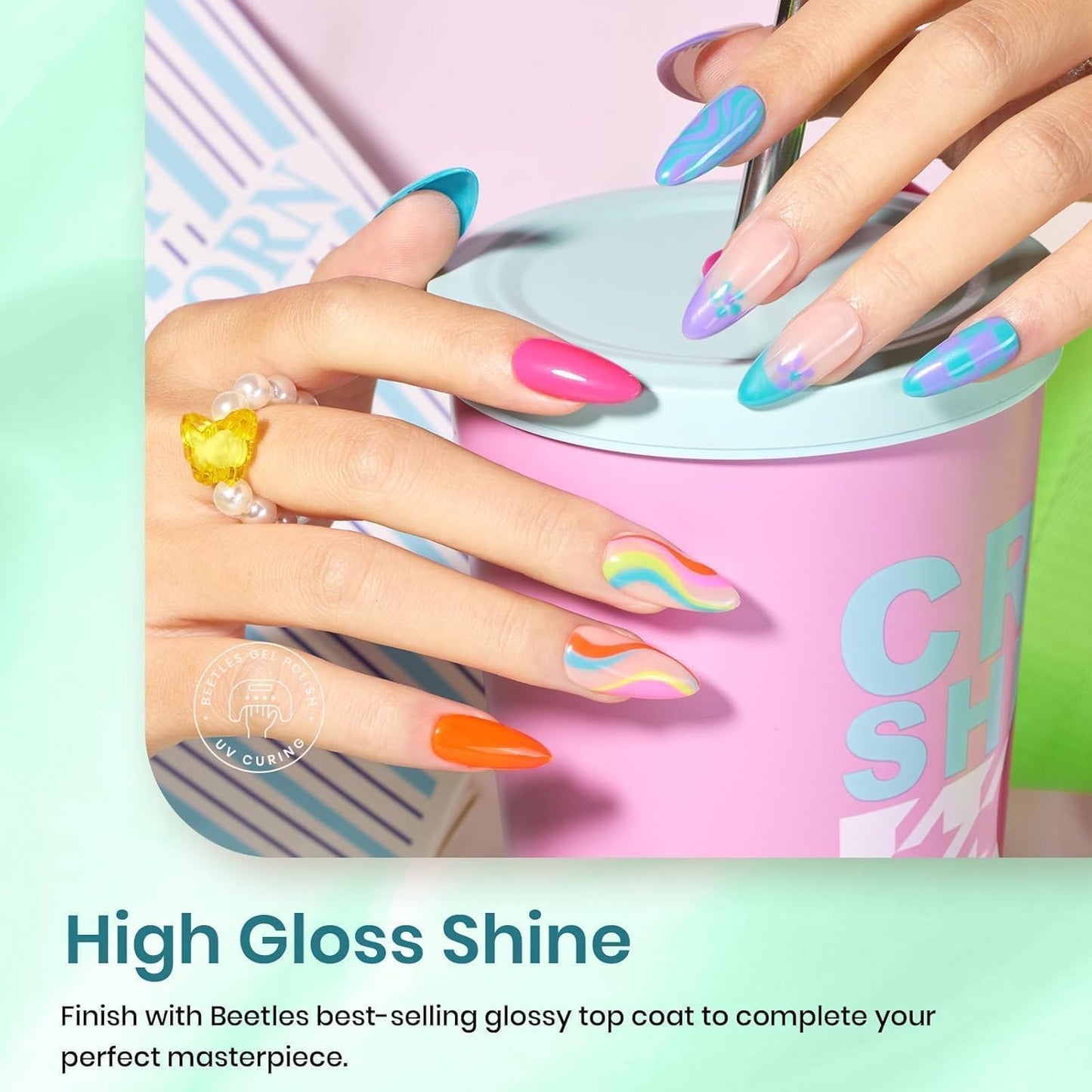 beetles Gel Polish 6 Colors Purple Blue Gel Nail Polish Red Green Gel Polish Set Manicure Nail Art DIY Home Gifts for Women Girls Halloween Nails