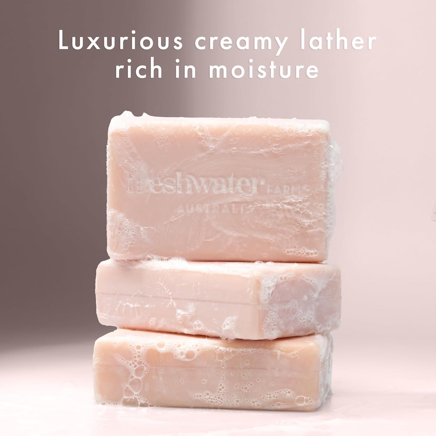 Castile Natural Bar Soap | Rosewater + Pink Clay | Australian Made + Family Owned | Triple-Milled with Australian Pink Clay | Recyclable Paper Wrap | 200g x 8pk