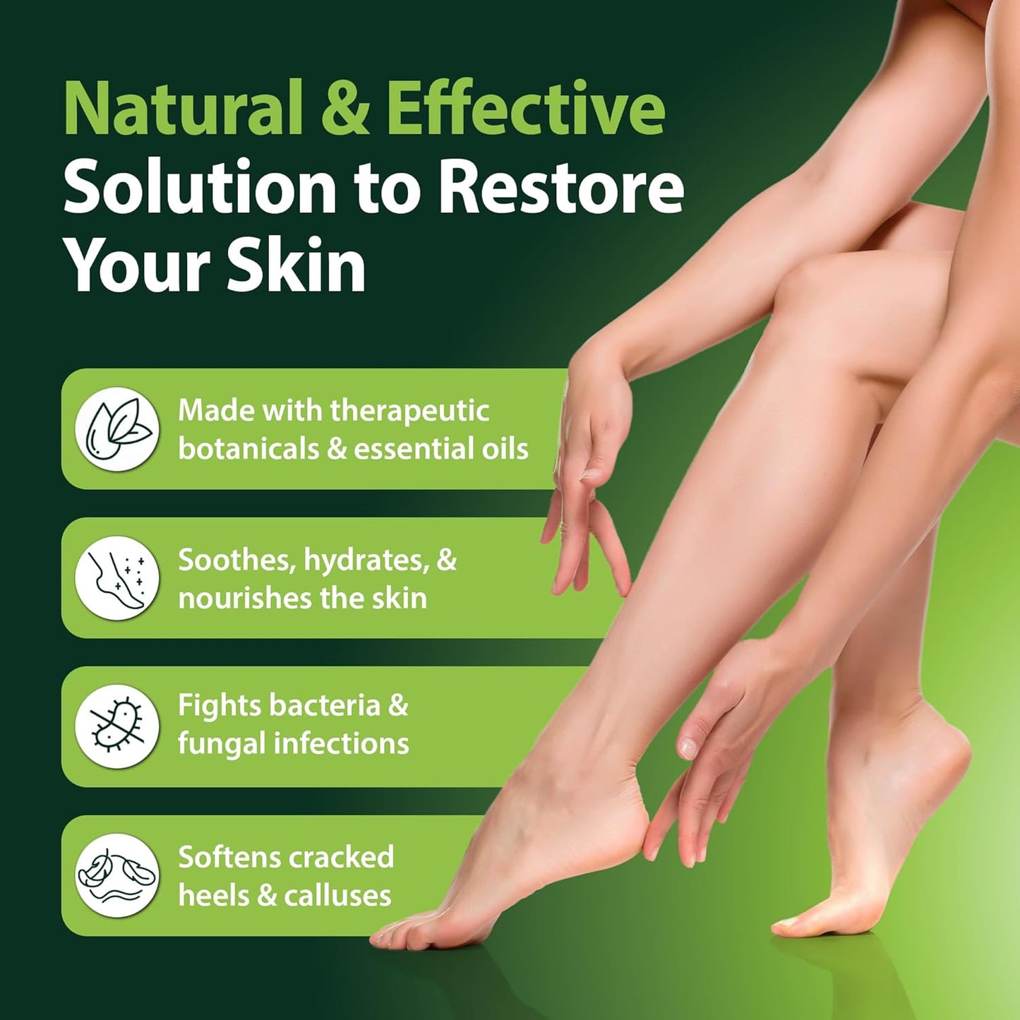 Foot and Body Oil with Tea Tree Oil - Hydrating Foot Care and Foot Spa for Cracked Heel Repair - Soothes Dry, Irritated Skin and Foot Odor - (4oz)