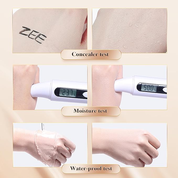 Mushroom Head Air Cushion CC Cream Foundation - Moisturizing & Long-Lasting BB Cream Concealer Makeup Base for All Skin Types, Brighten Long - Lasting Even Color Correcting Concealer (Deep)