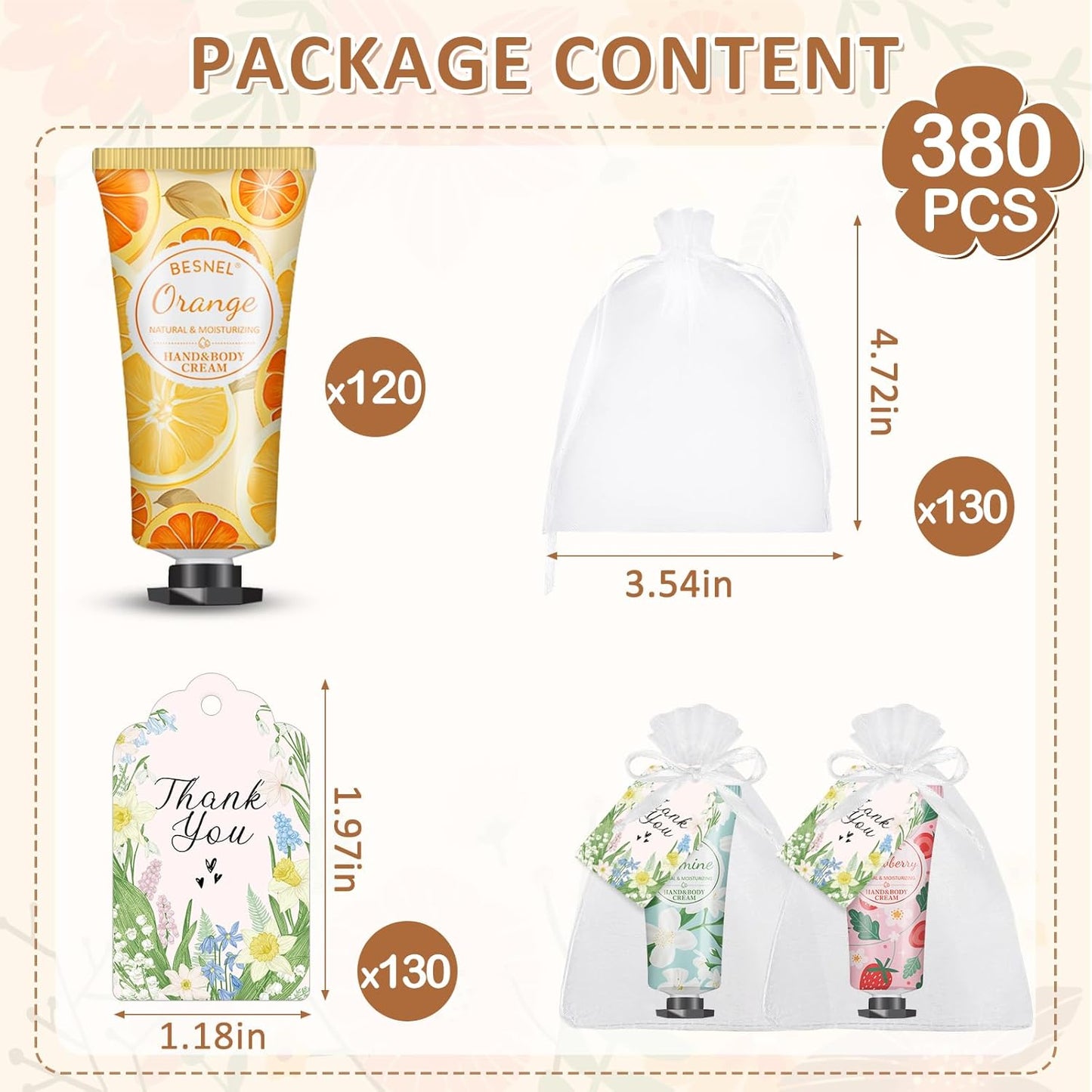 120 Pack Hand Cream Gifts Set For Women, Mini Hand Lotion Travel Size in Bulk for Dry Cracked Hands, Graduation Gifts, End of Year Teacher Appreciation Gifts, Thanksgiving Gifts, Party Favors