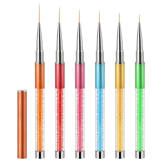 Artdone Nail Art Brushes Set,6PCS Nail Art Liner Brushes For Gel Nail polish Design pen,Nail Drawing Pens For Nail Art Tools Design Pen Small Detail Brushes