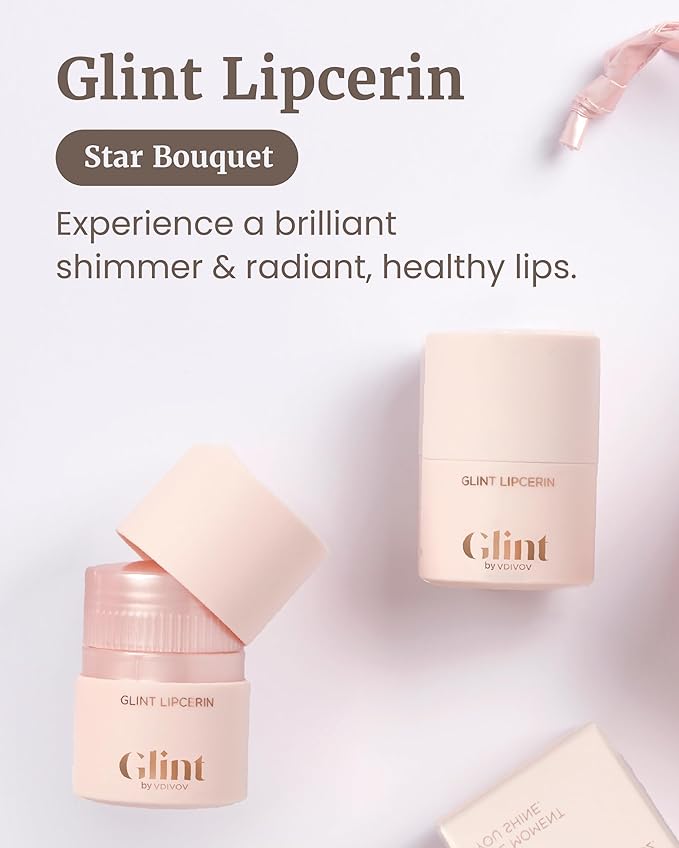 Glint Lipcerin (Star Bouquet, 0.5fl oz) - Long Lasting Hydrating lip gloss with Shea Butter for a Natural Looking, Korean Skin care. Ideal for Chapped, Dry, Cracked, or Damaged Lips.