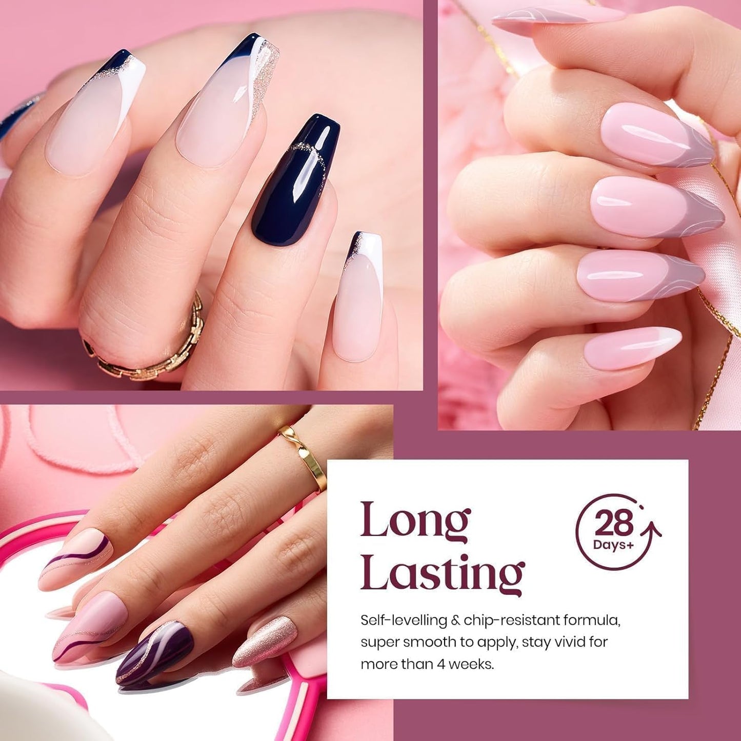 beetles Gel Nail Polish Set 20 Colors Fall Winter Neutral Shimmer Red Nude Brown Gel Polish Kit with Base Matte and Glossy Top Coat Soak off Uv Lamp Manicure Set Gift for Women Sophisticated Charm