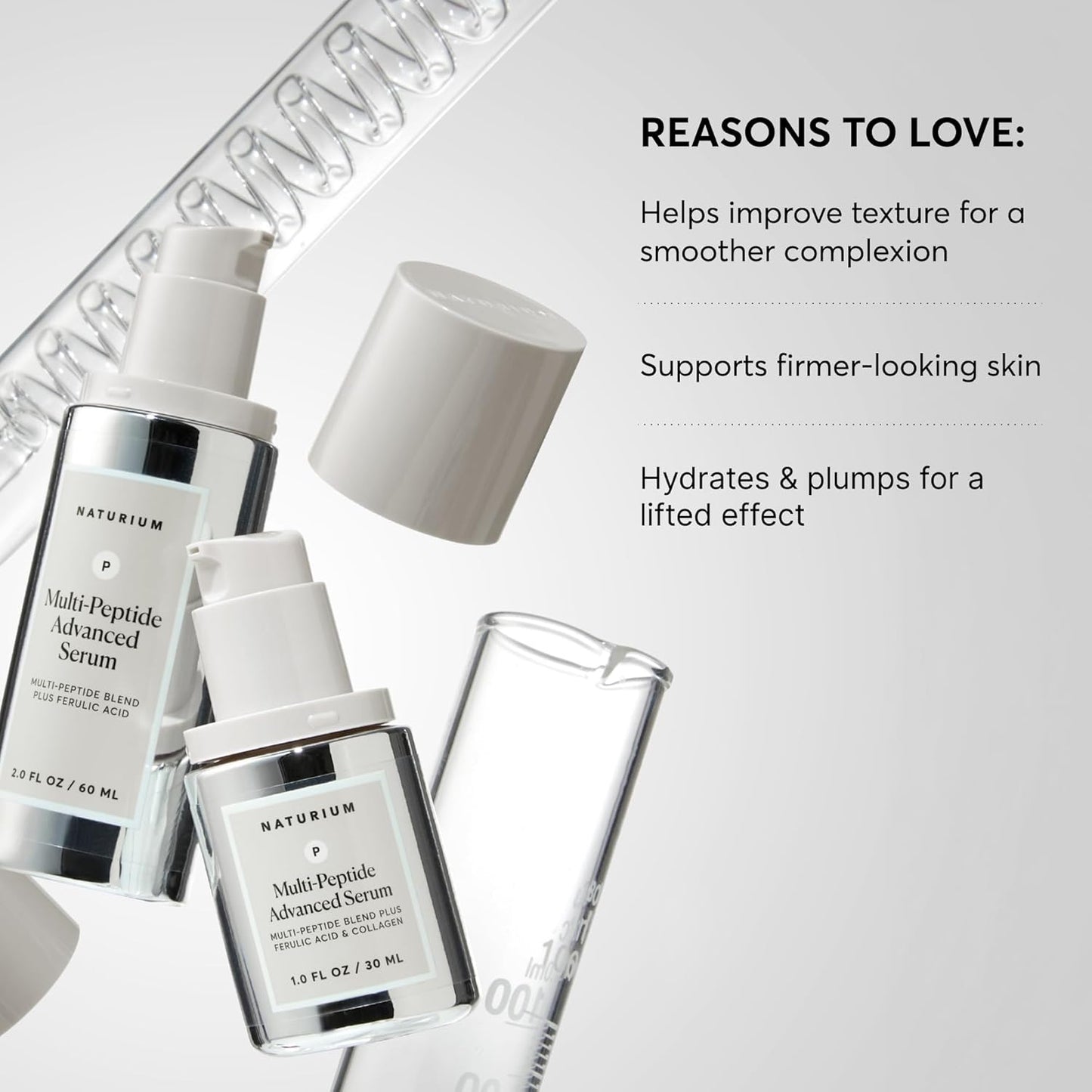 Naturium Multi-Peptide Advanced Serum Jumbo, Firming & Smoothing Face Serum for Fine Lines & Wrinkles with Advanced Multi-Peptide Blend, 2 oz