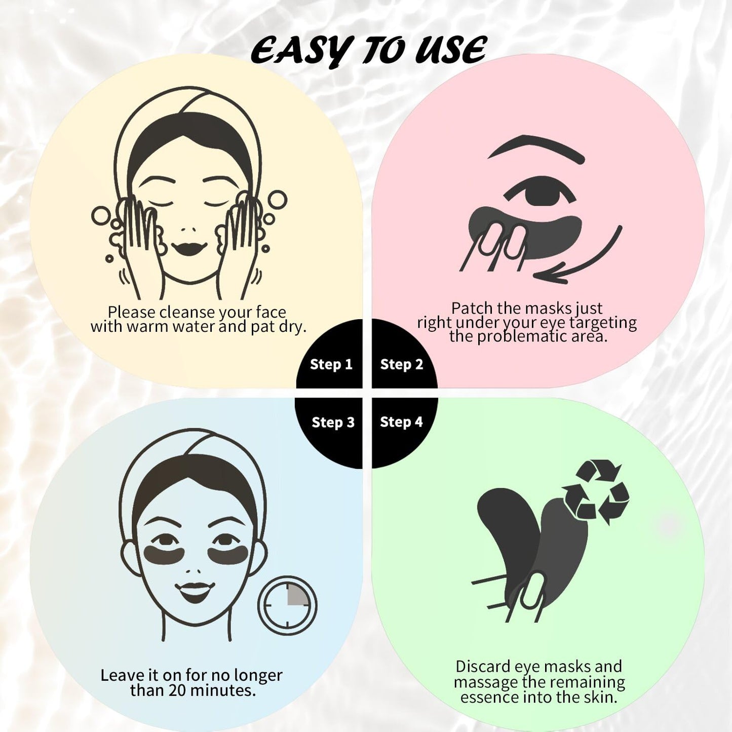 Under Eye Patches (8 Pairs), Caffeine Eye Masks for Dark Circles Puffy Eyes Undereye Bags, Collagen Eye Patches for Wrinkles and Puffiness, Skin Care Gift for Her
