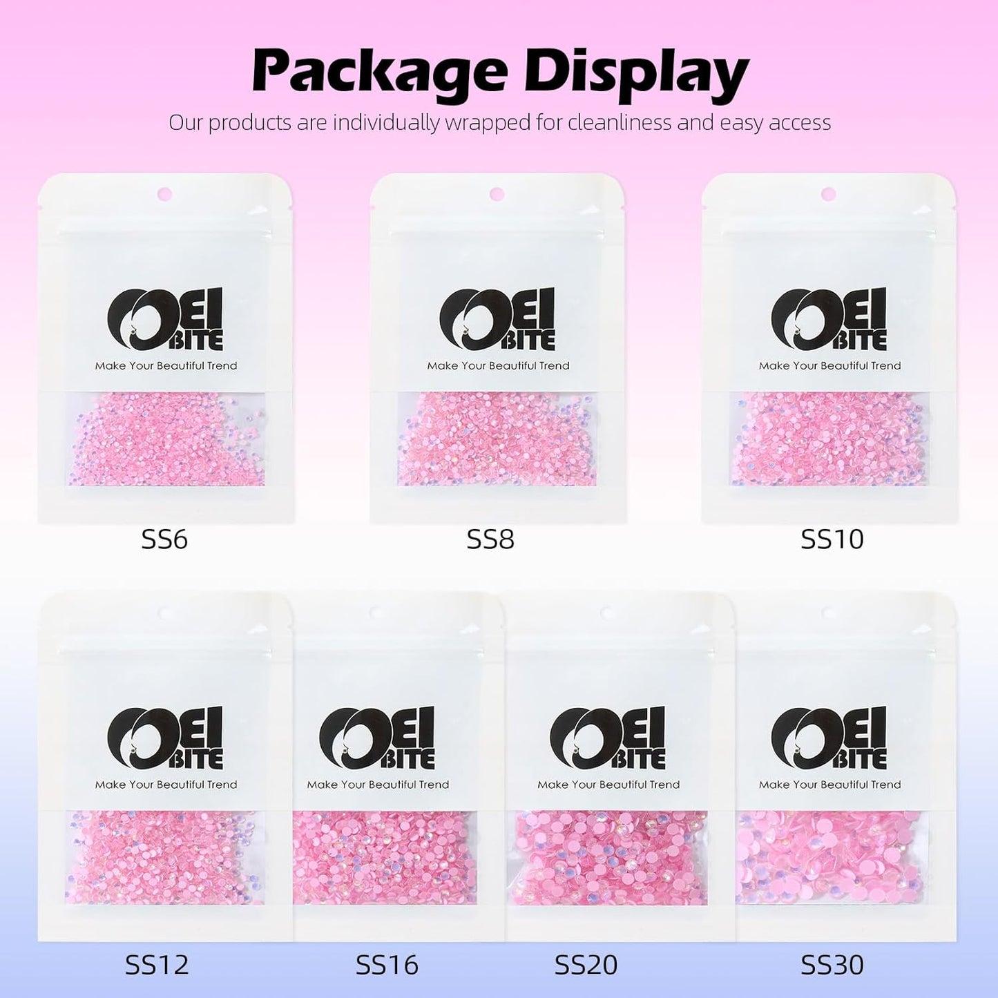F Pink Flatback Rhinestones, Glass Rhinestones for Nail Art and Craft, Glue Fix, Loose Crystal Gemstones(F Pink, SS6, 1440pcs, 1.9-2.0mm)