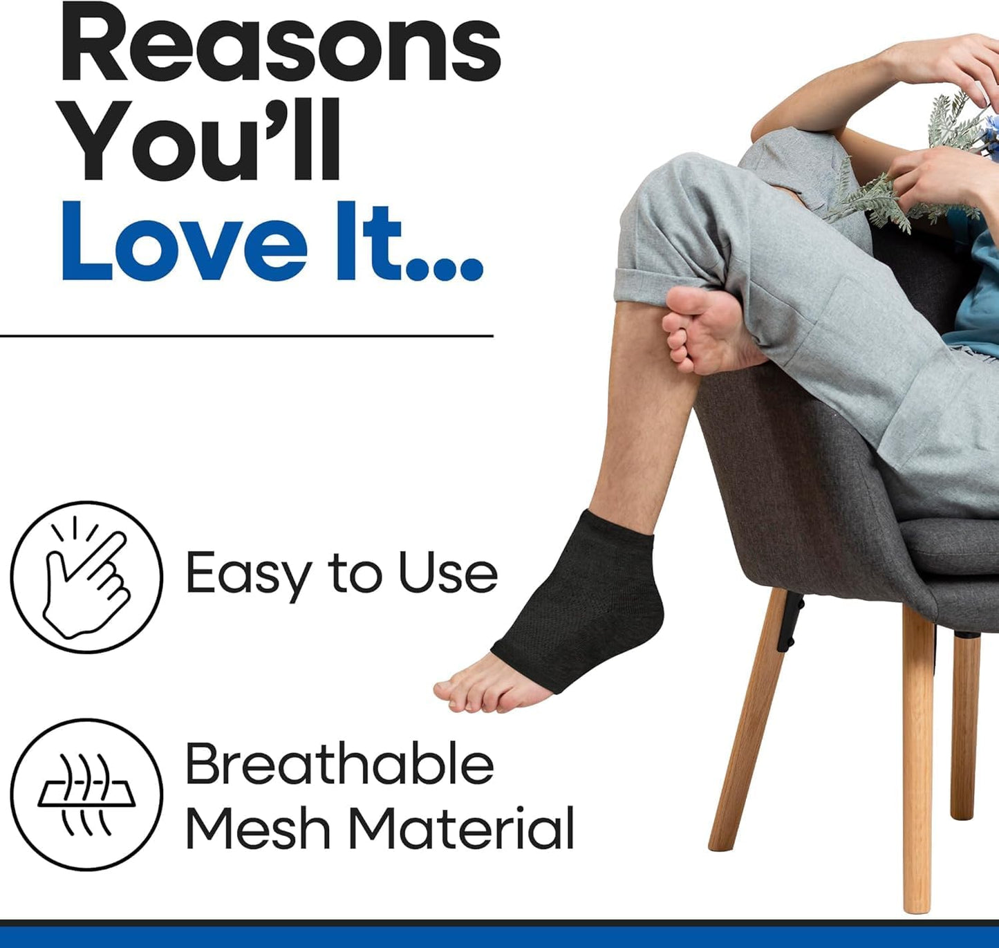 Moisturizing Socks for Men & Women | Cracked Heel Treatment with Aloe Vera | Moisturizer Heel Callus Remover | Aloe Socks for Cracked Heels & Dry Feet | Lotion Gel Sleeves (X-Large - Black)