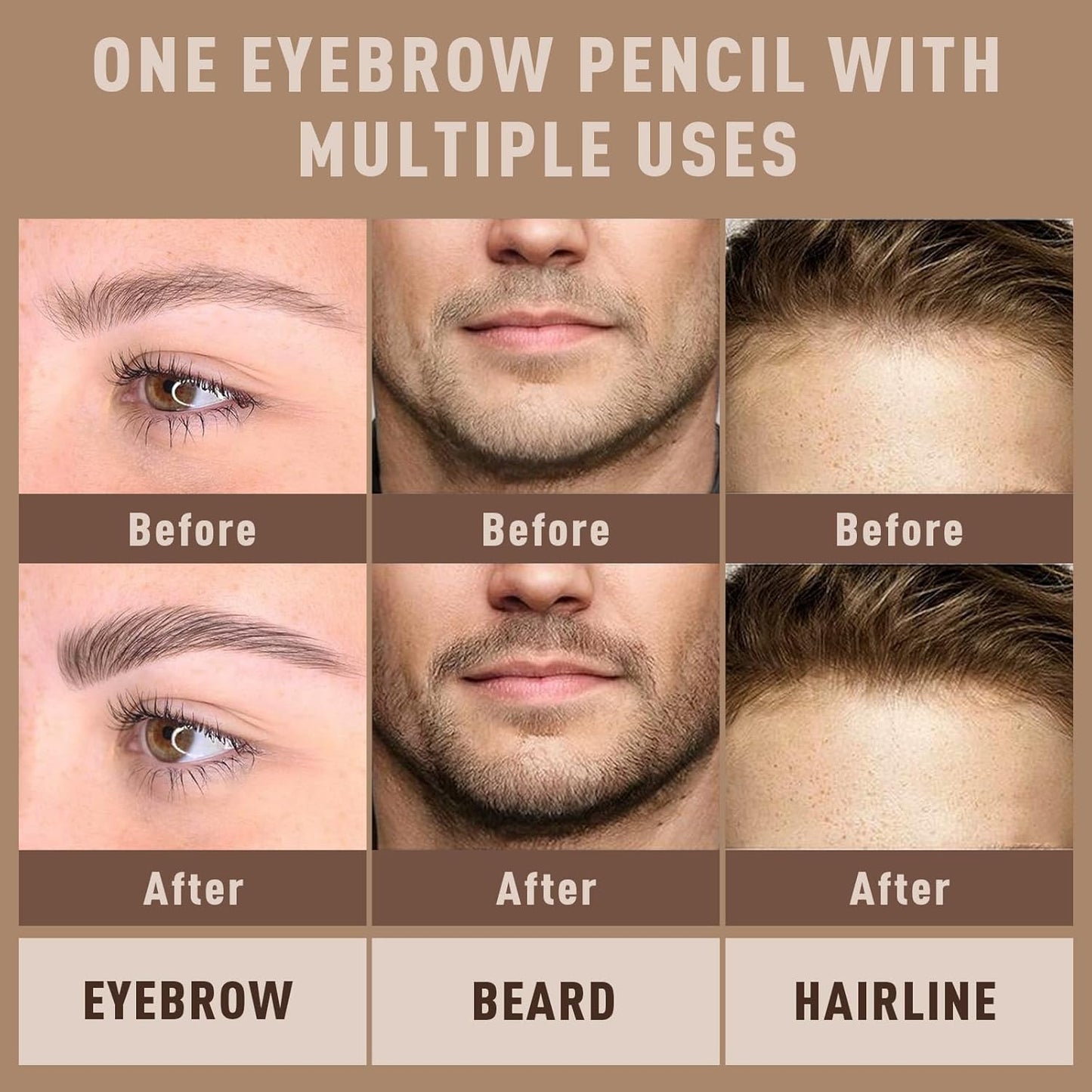 Microblading Brow-Fection Brow Eyebrow Pencil – Angled Brush Tip, Wild Natural Hair-Like Strokes, Patented Design, Long-Lasting & Smudge-Proof, for Beginners & Pros(03 Soft Black）